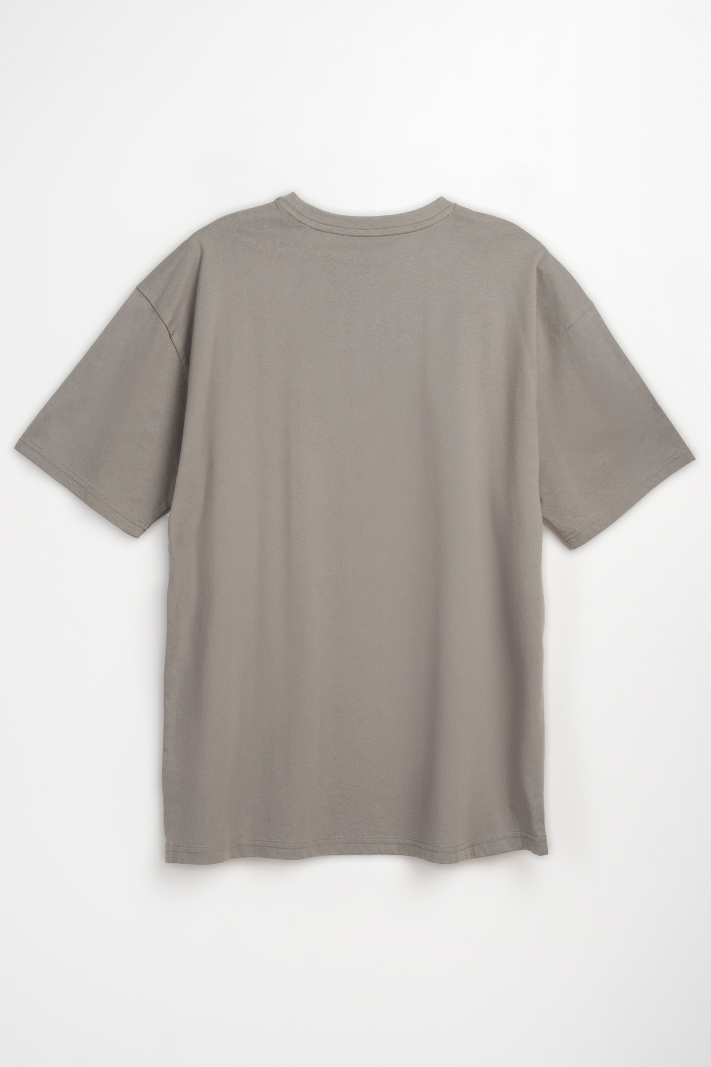 Szary t-shirt z autorską grafiką z przodu