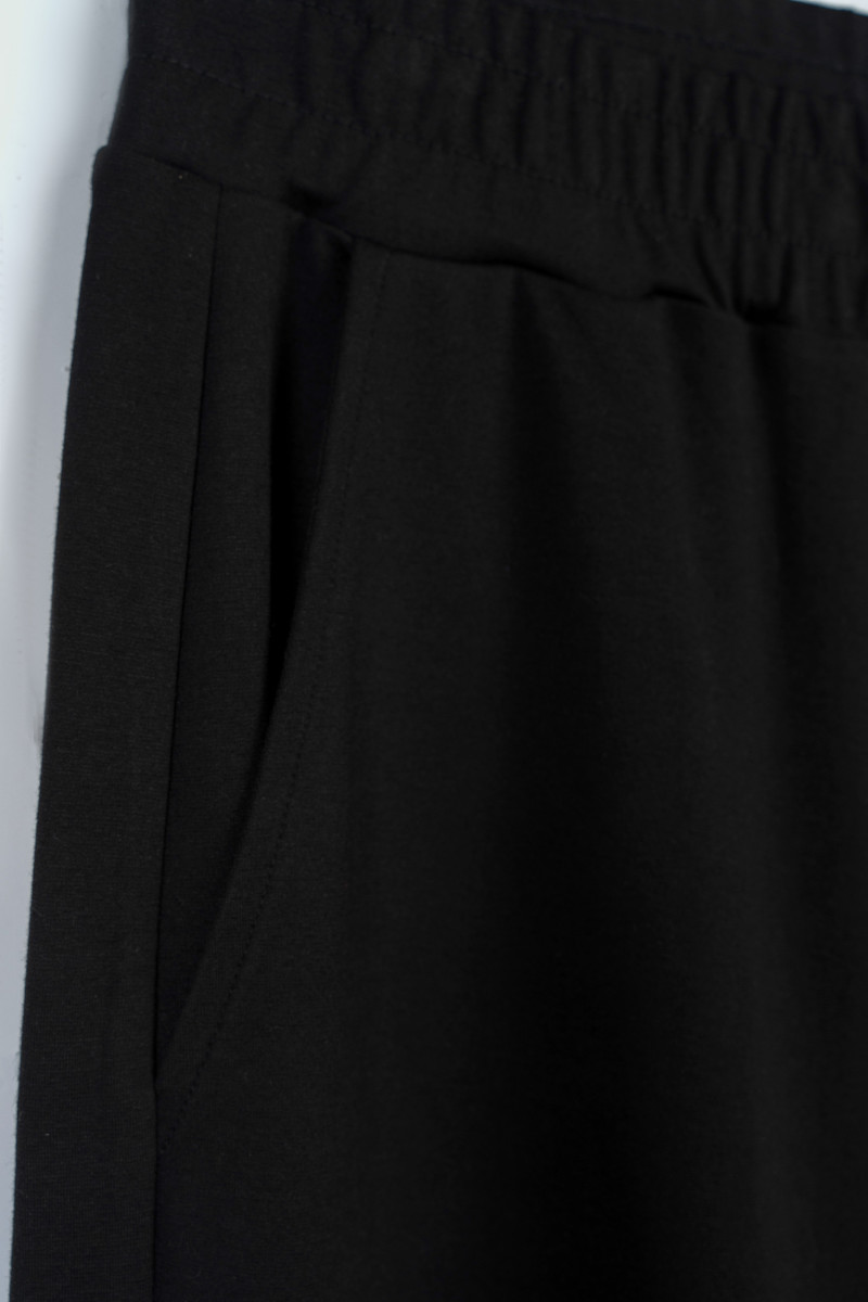 Eleganckie czarne spodnie WIDE LEG z modnymi rozcięciami, czarny