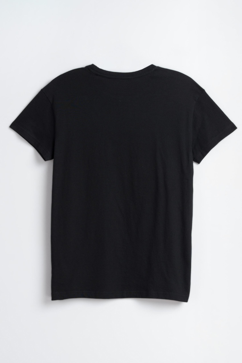 Czarny t-shirt z autorską grafiką z motywem świątecznym z przodu