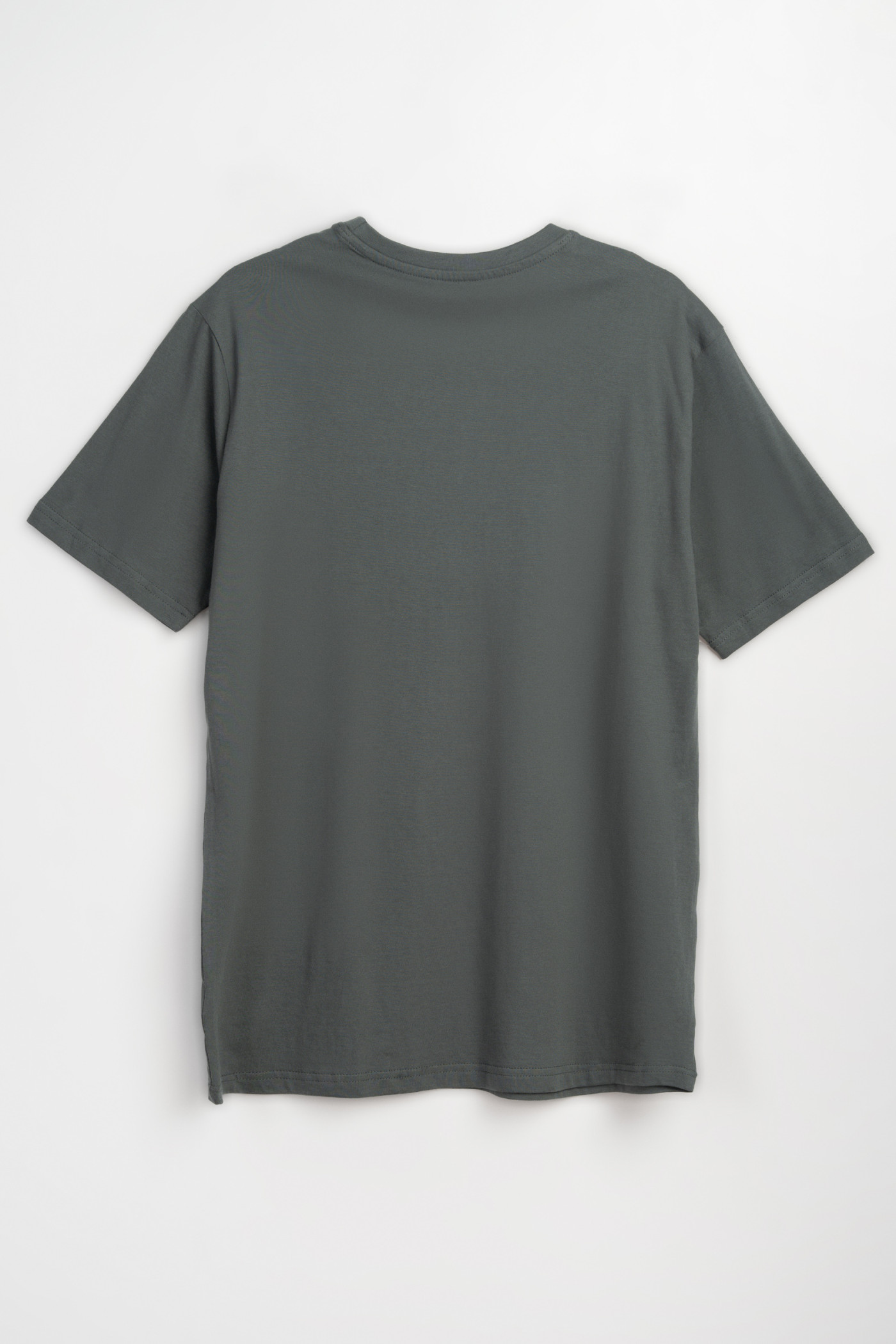 Khaki t-shirt z autorską grafika z przodu