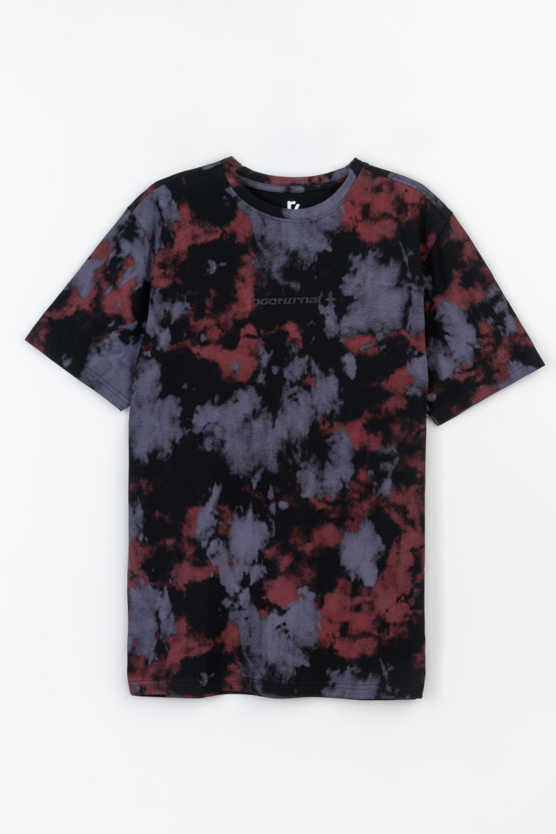 Wielokolorowy t-shirt z minimalistycznym nadrukiem z przodu