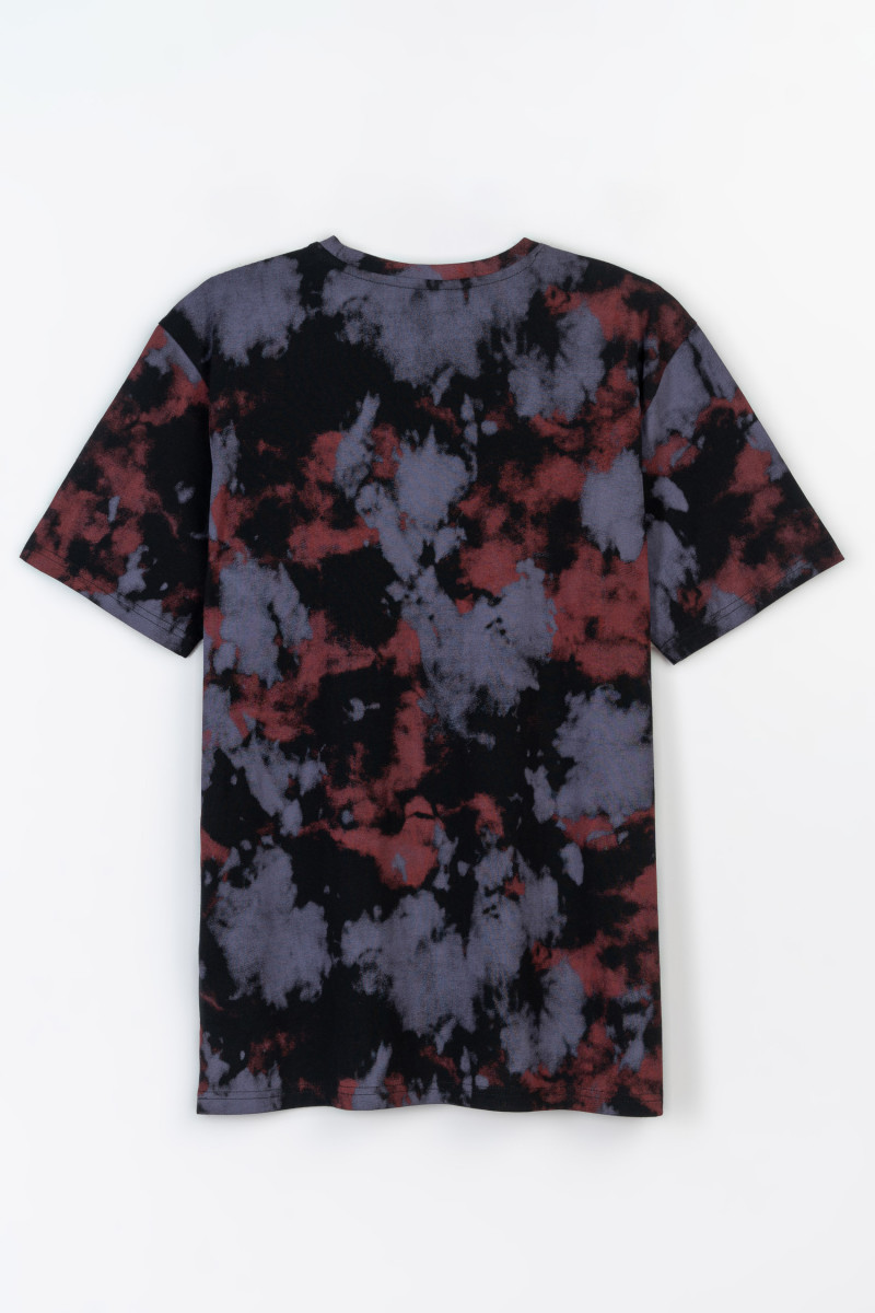 Wielokolorowy t-shirt z minimalistycznym nadrukiem z przodu