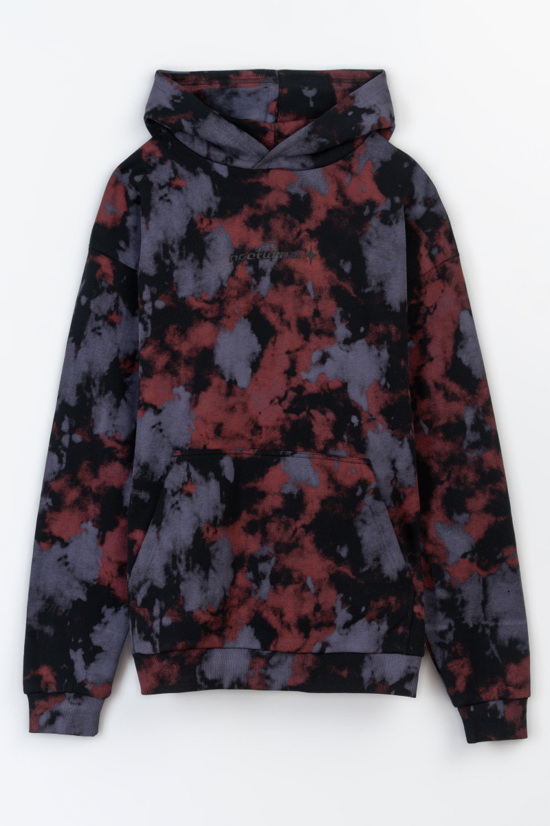 Wielokolorowa bluza z kapturem z minimalistyczną grafiką z przodu