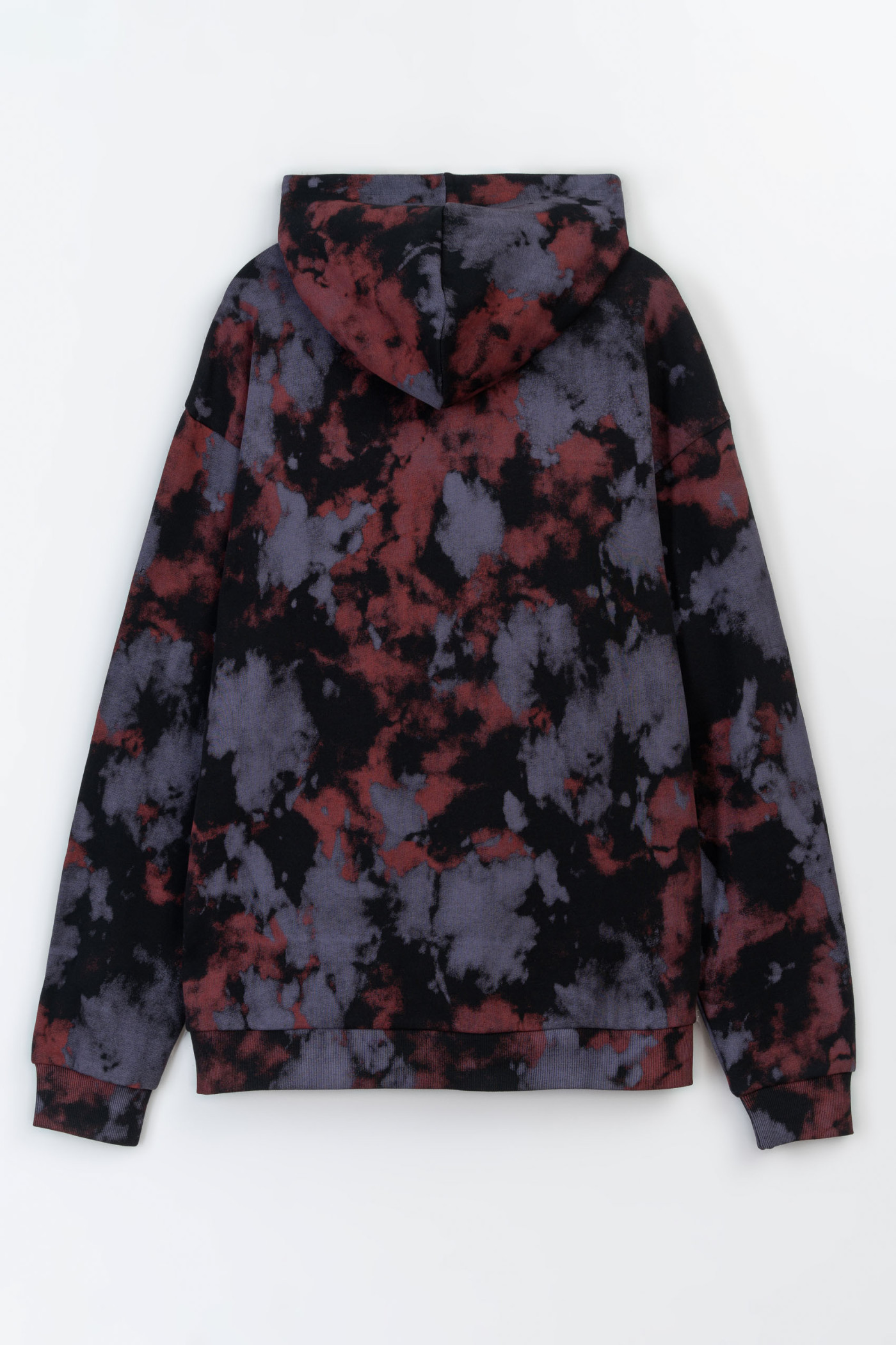 Wielokolorowa bluza z kapturem z minimalistyczną grafiką z przodu