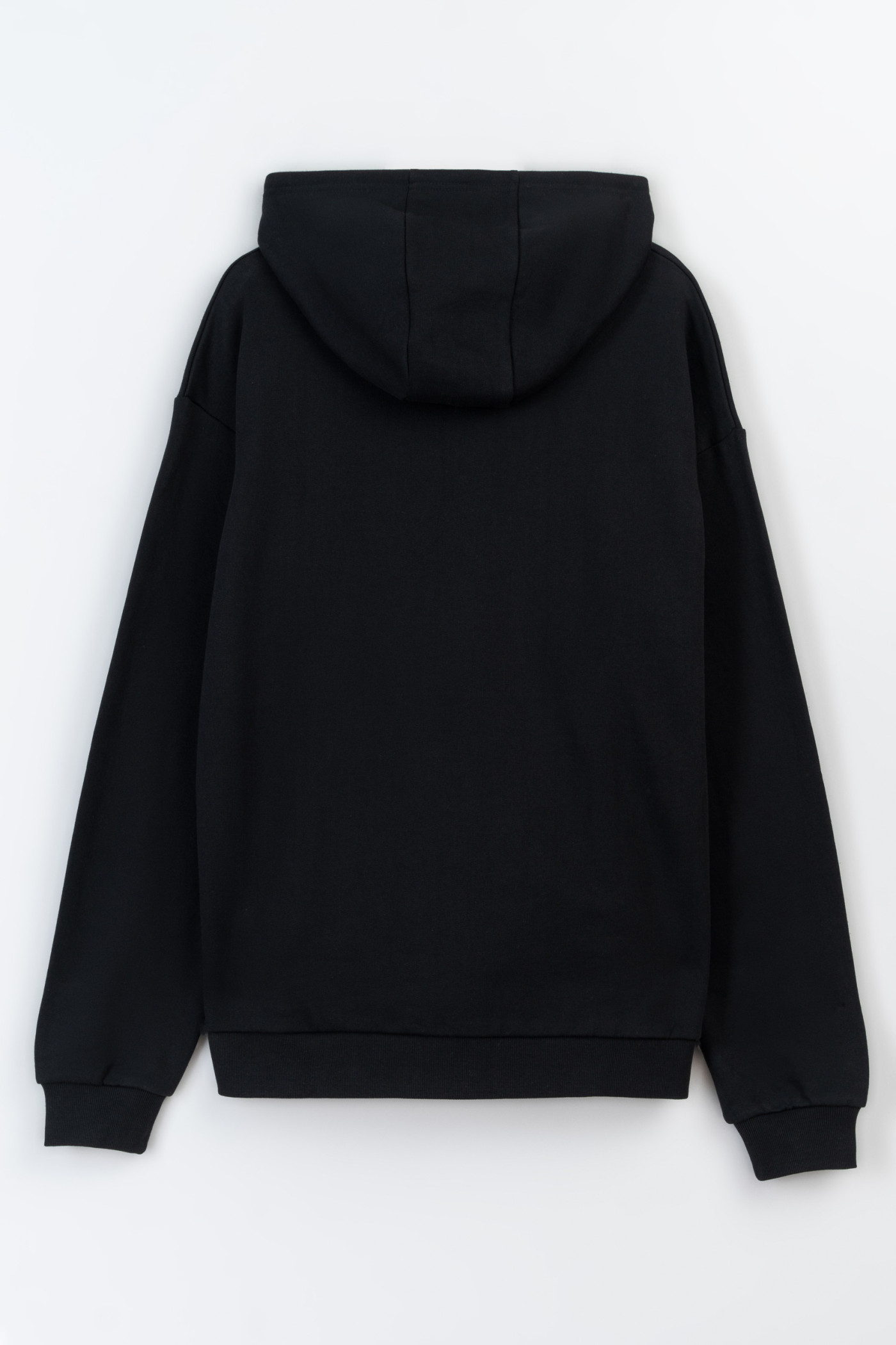 Czarna bluza z kapturem z autorską grafiką z przodu