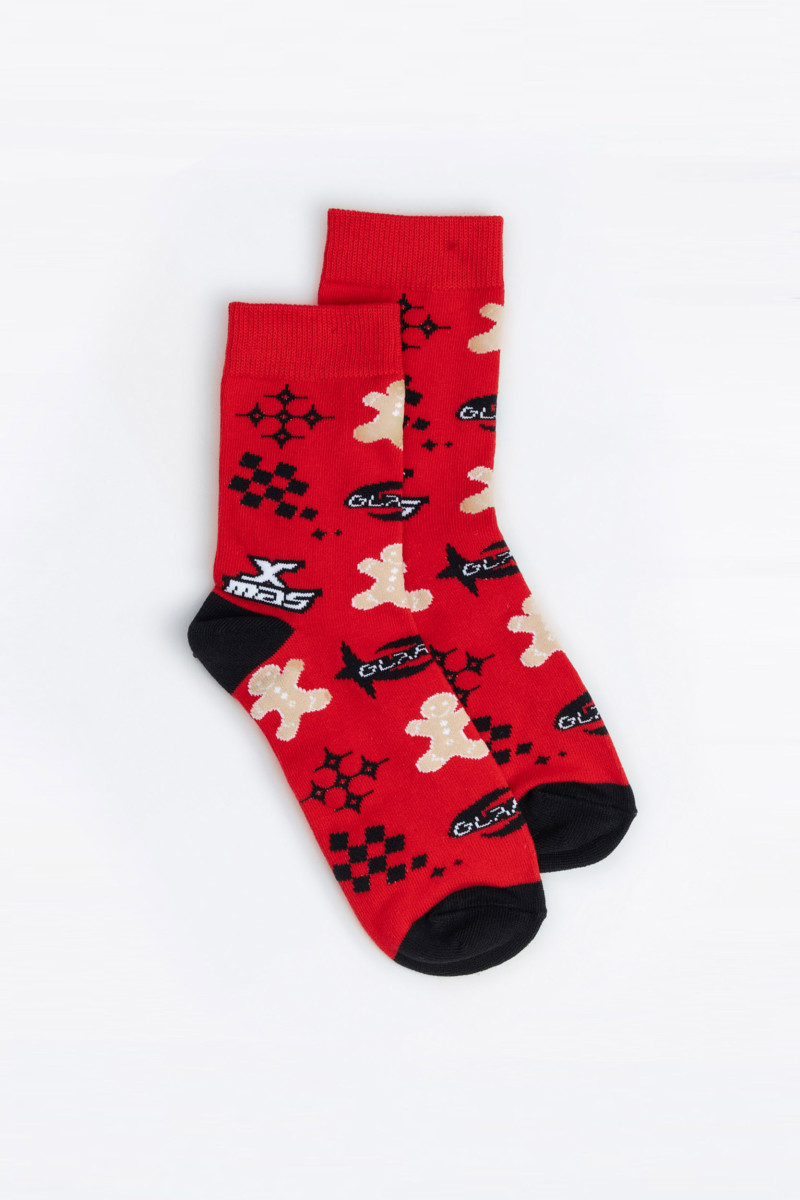 Wielokolorowe skarpety z motywem świątecznym 2-PAK, multikolor