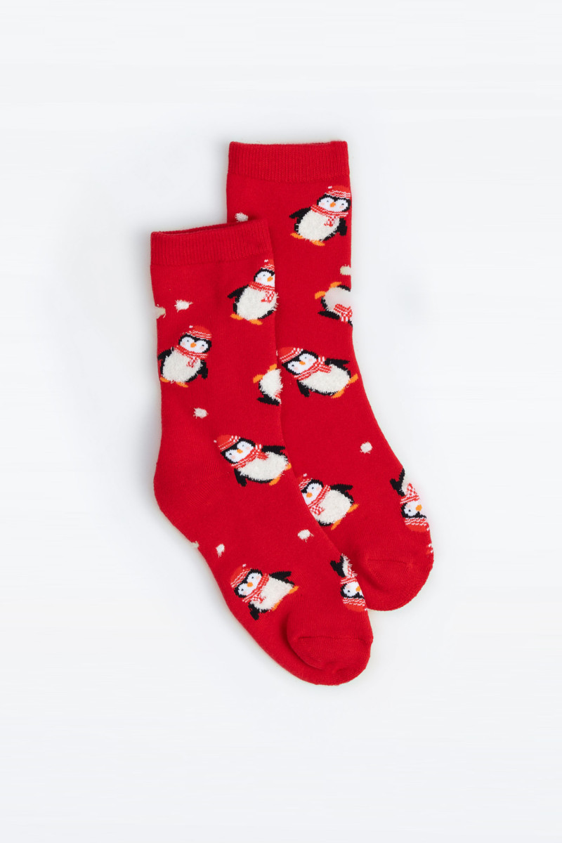 Wielokolorowe skarpety z motywem świątecznym 2-PAK, multikolor