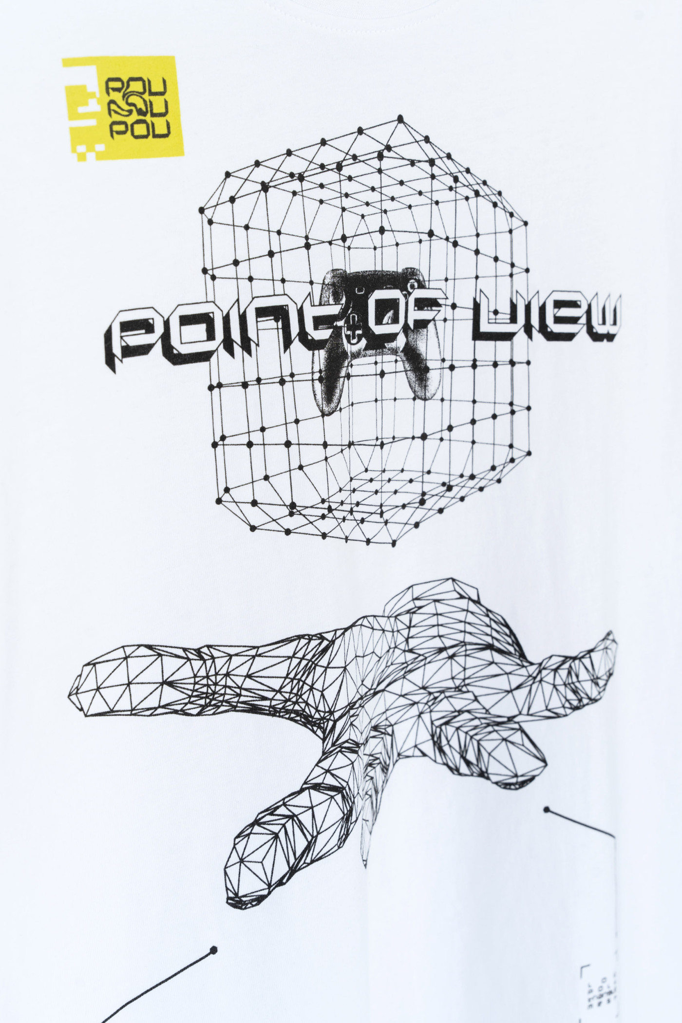 Biały t-shirt z autorską grafiką z przodu Biały t-shirt z autorską grafiką z przodu