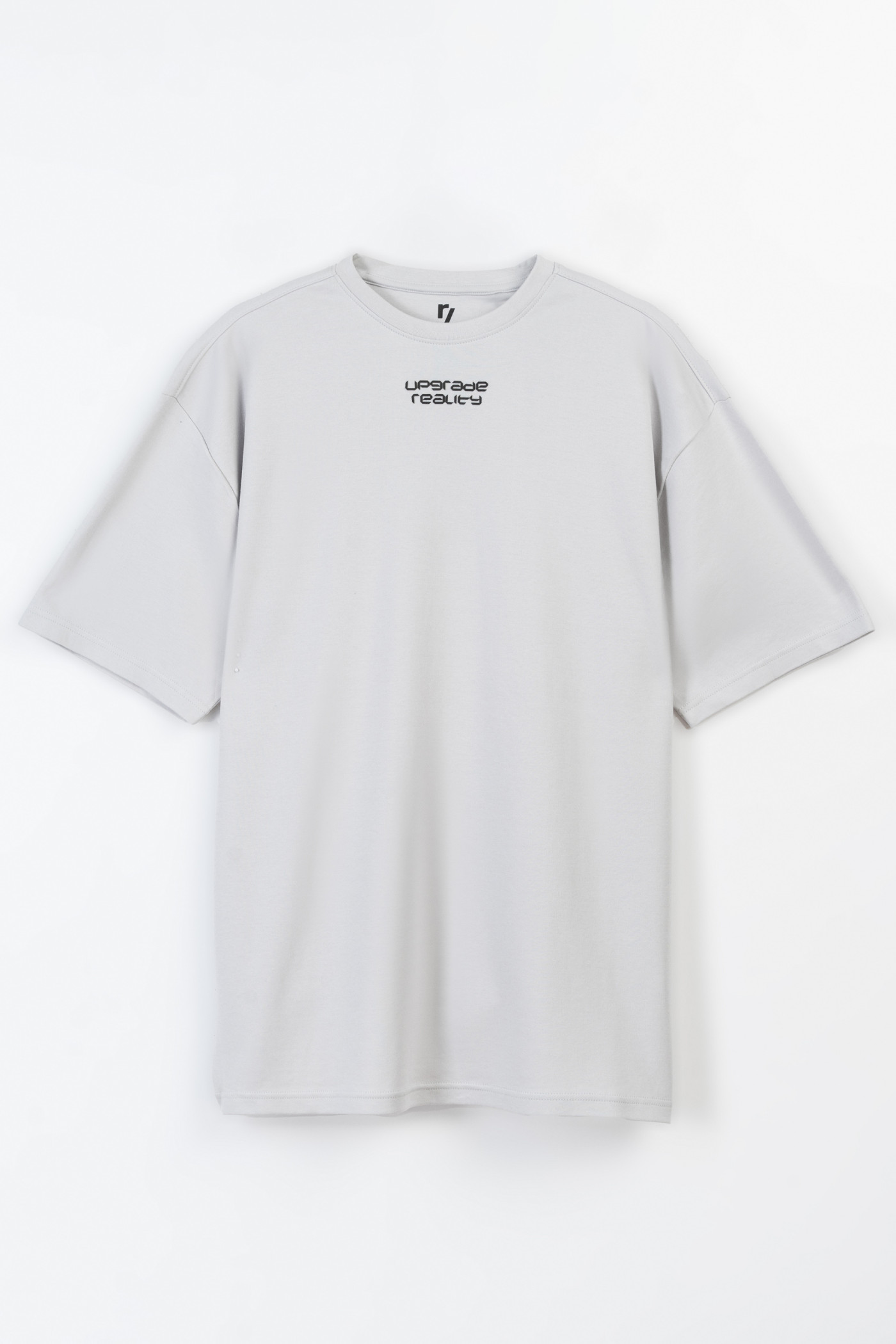 Jasnoszary t-shirt z grubszej dzianiny interlok