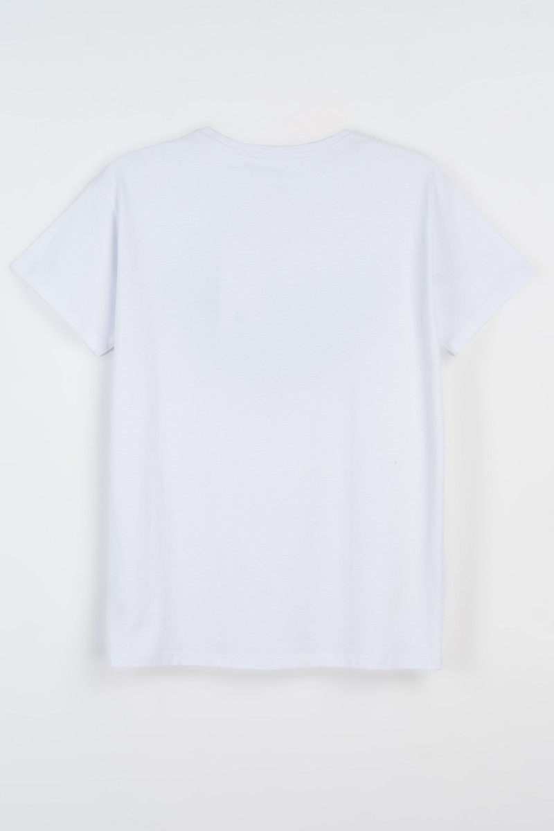 Biały t-shirt z nadrukiem na całości
