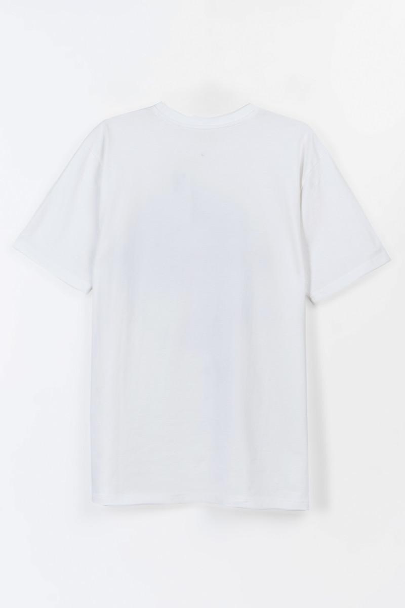 Biały t-shirt z autorską grafiką z przodu
