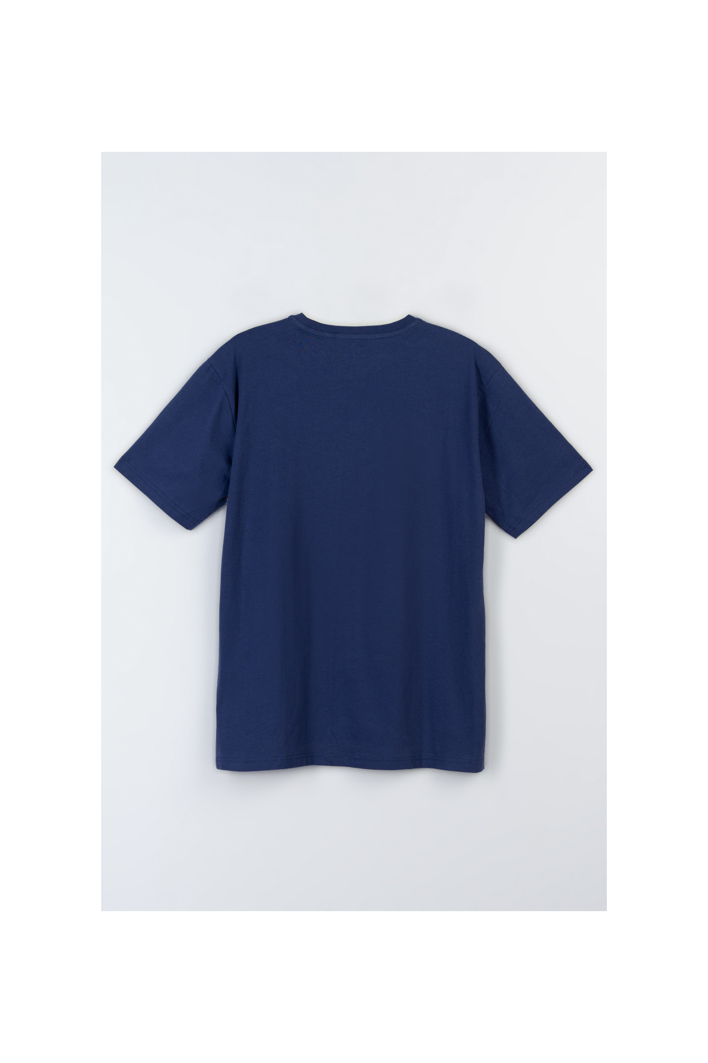 Granatowy t-shirt z minimalistyczną grafiką z przodu Granatowy t-shirt z minimalistyczną grafiką z przodu