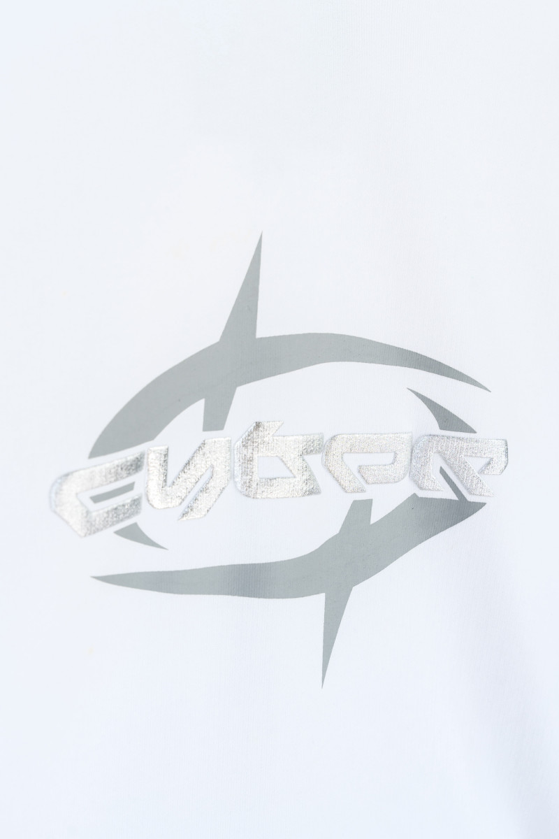 Biała bluza REGULAR z kapturem z autorską grafiką, biały