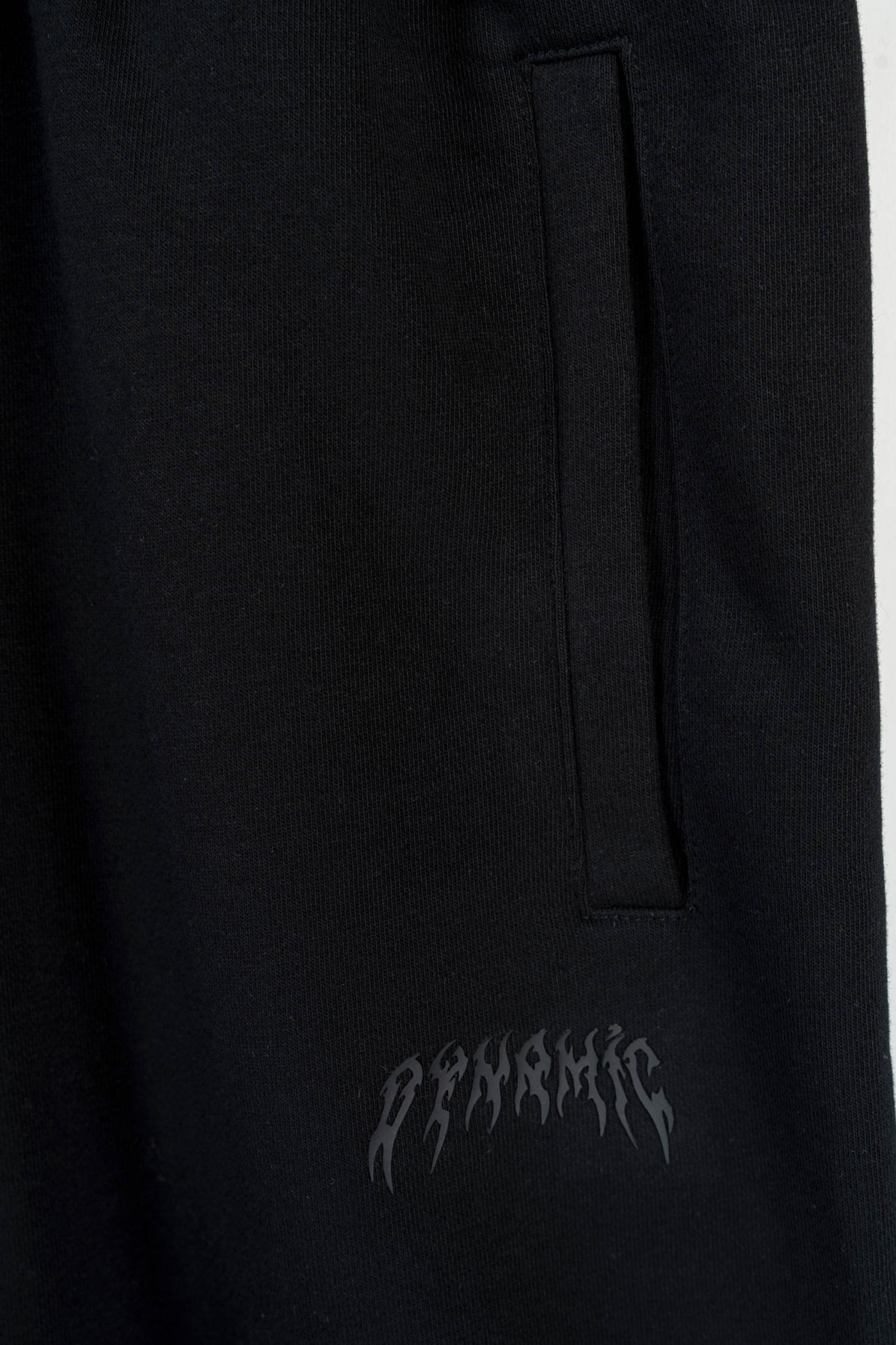 Czarne spodnie dresowe WIDE LEG z minimalistyczną aplikacją