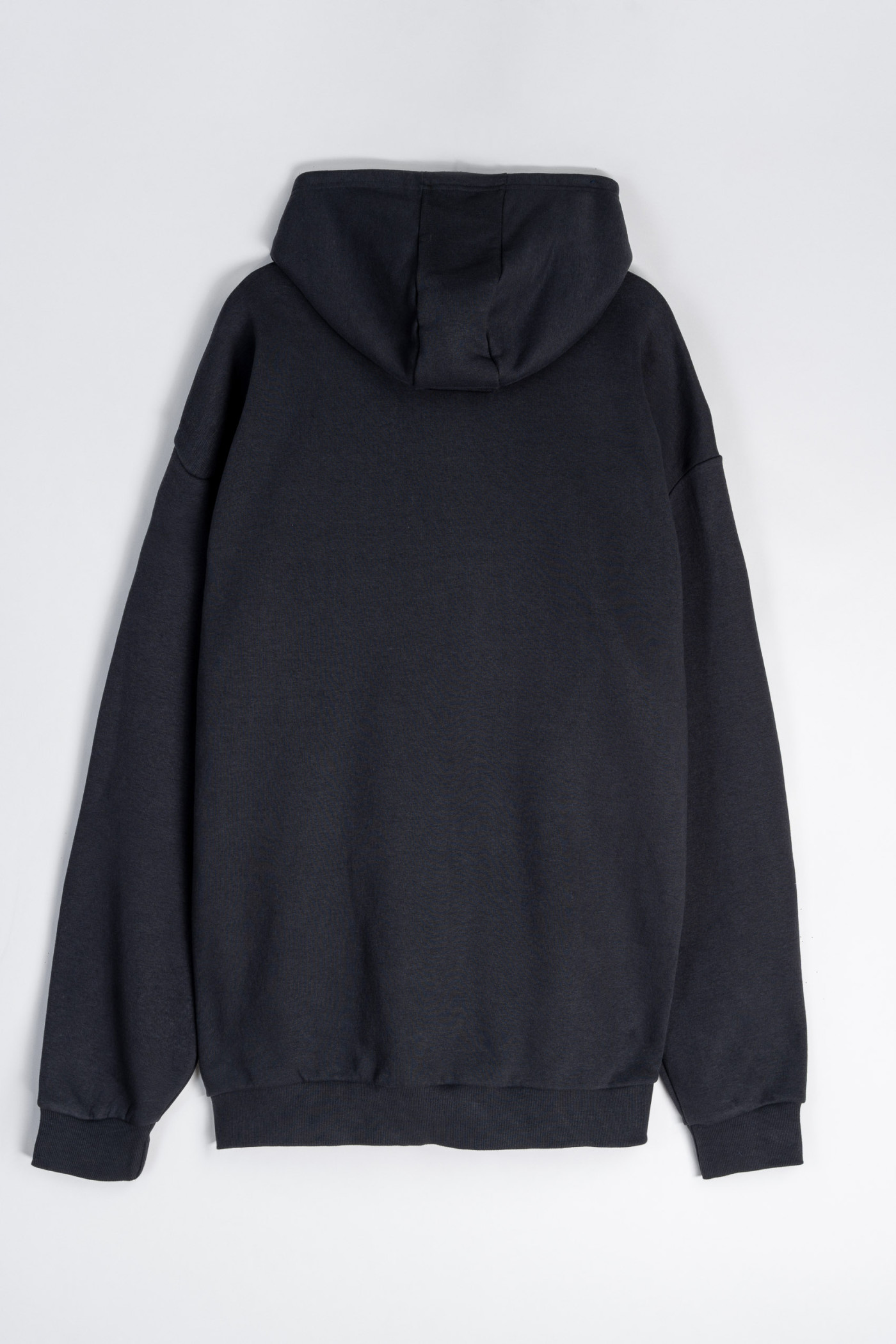 Ciemnoszara bluza REGULAR z kapturem z minimalistyczną grafiką z przodu