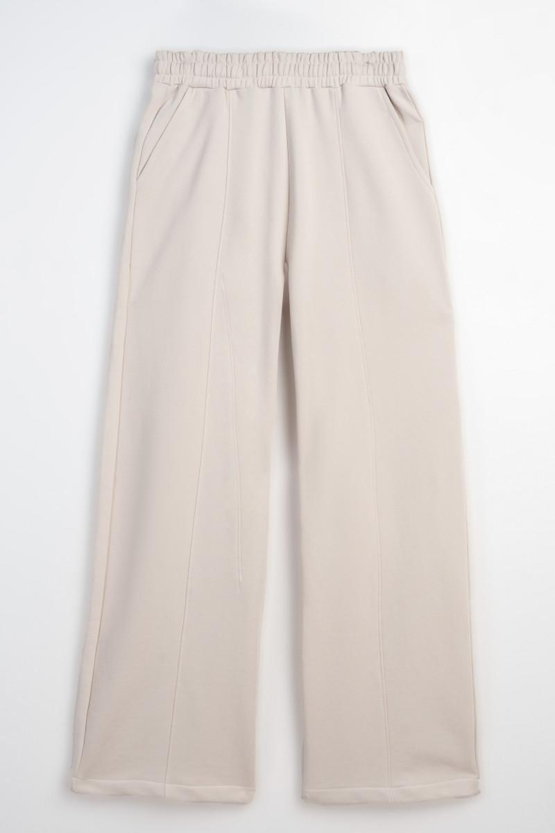 Beżowe spodnie dresowe WIDE LEG