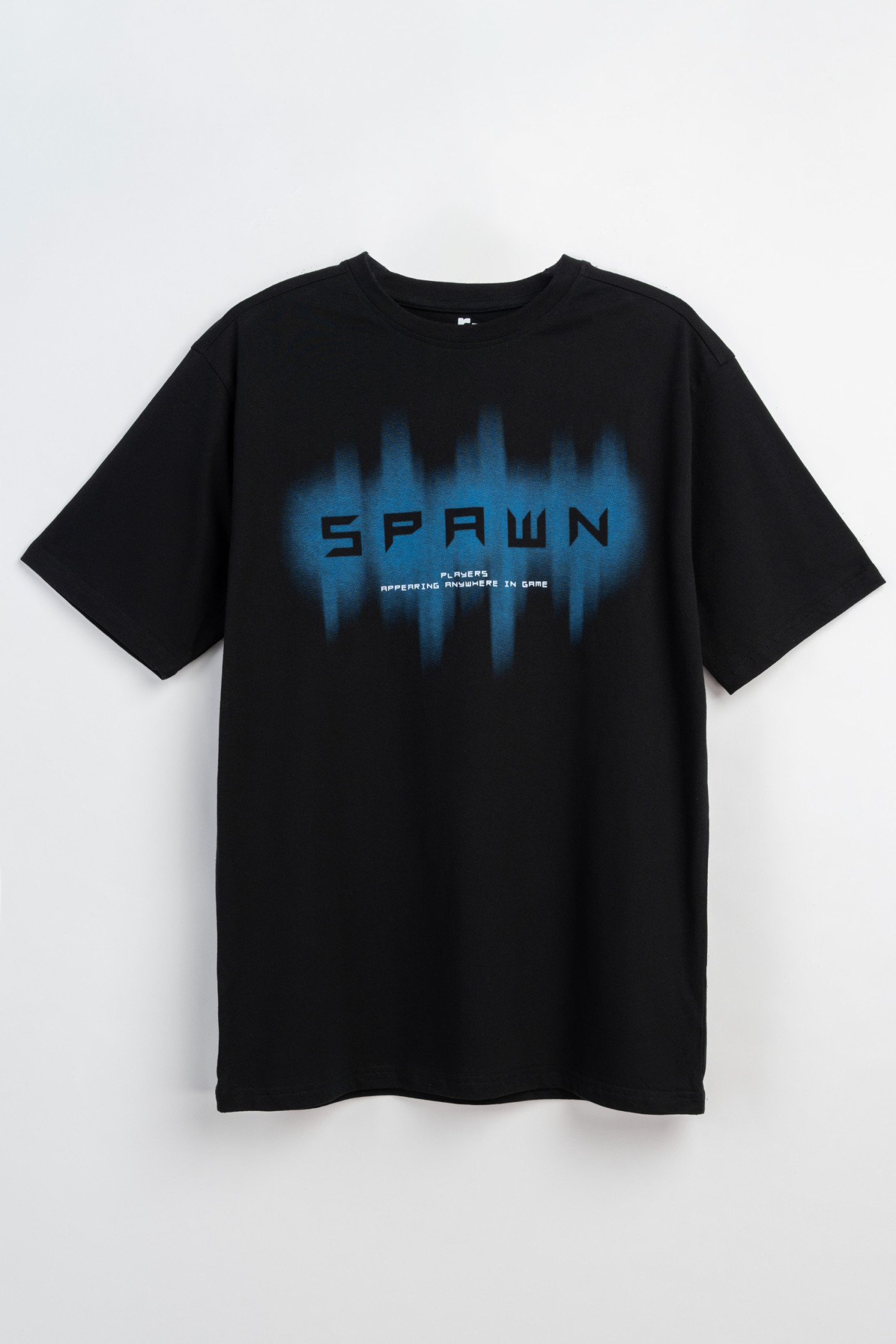 Czarny t-shirt z autorską grafiką z przodu Czarny t-shirt z autorską grafiką z przodu