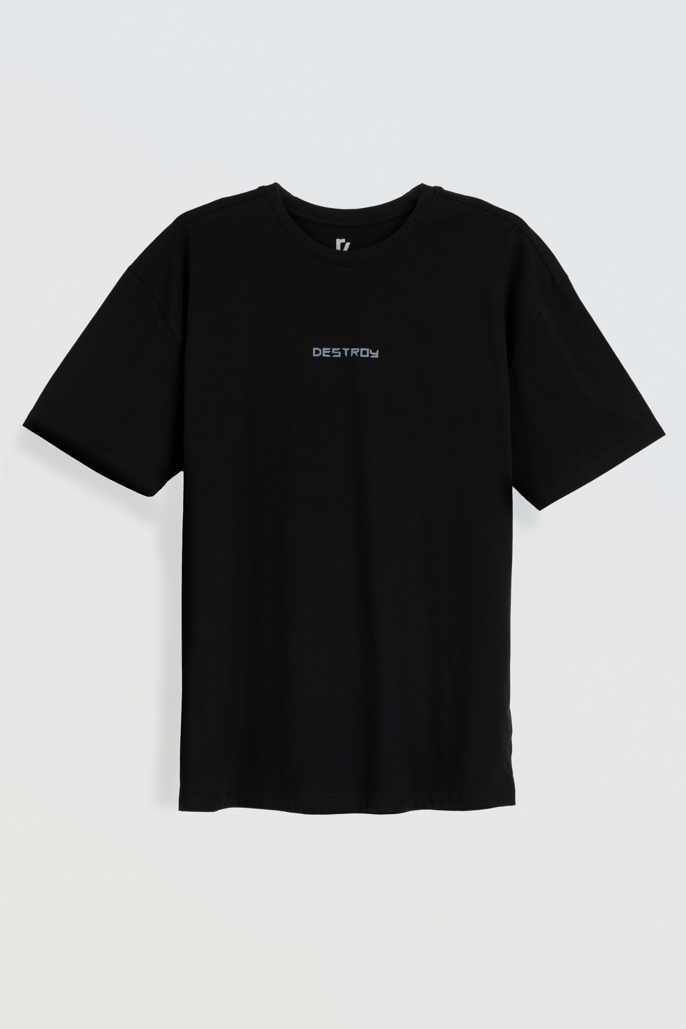 Czarny t-shirt z autorską grafiką na plecach