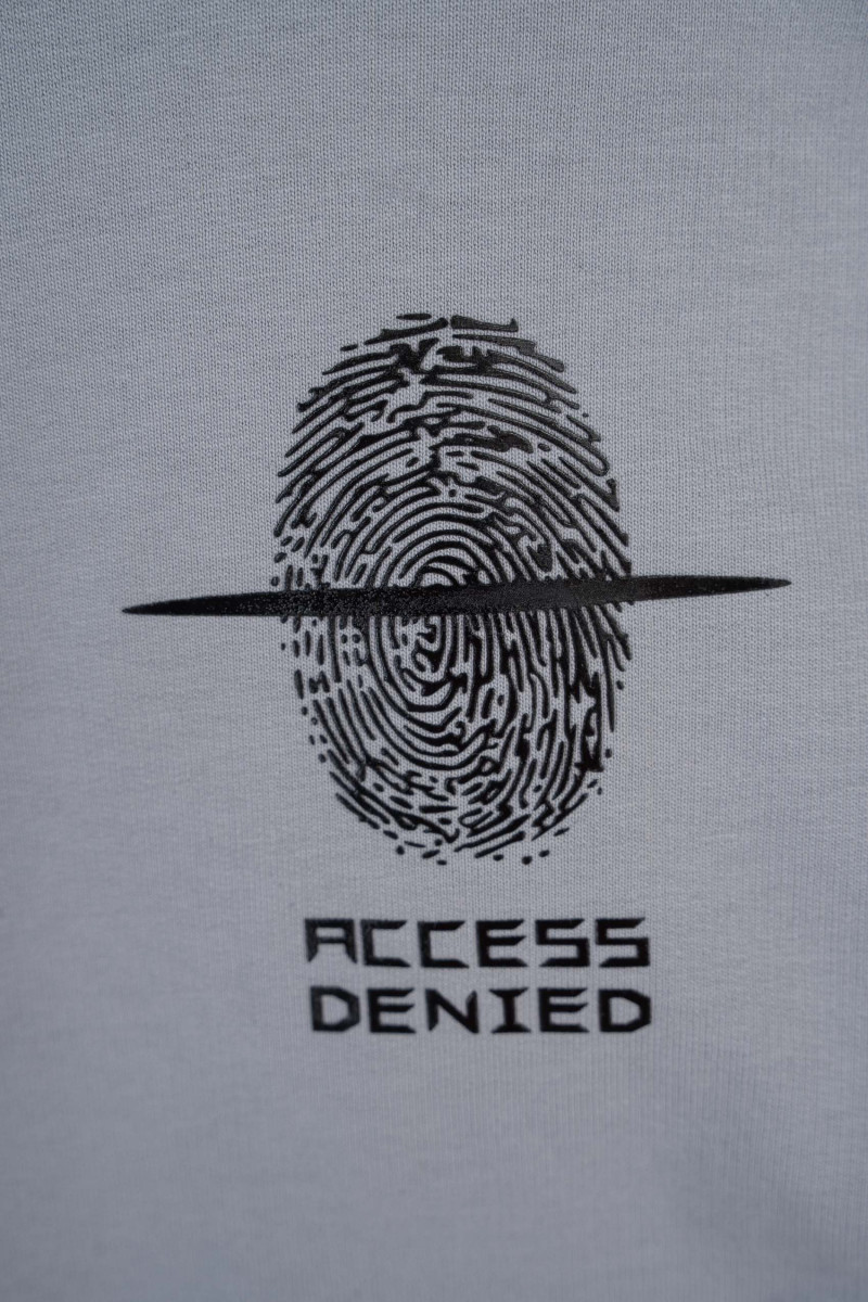 Jasnoniebieska bluza z kapturem BOXY z minimalistycznym nadrukiem