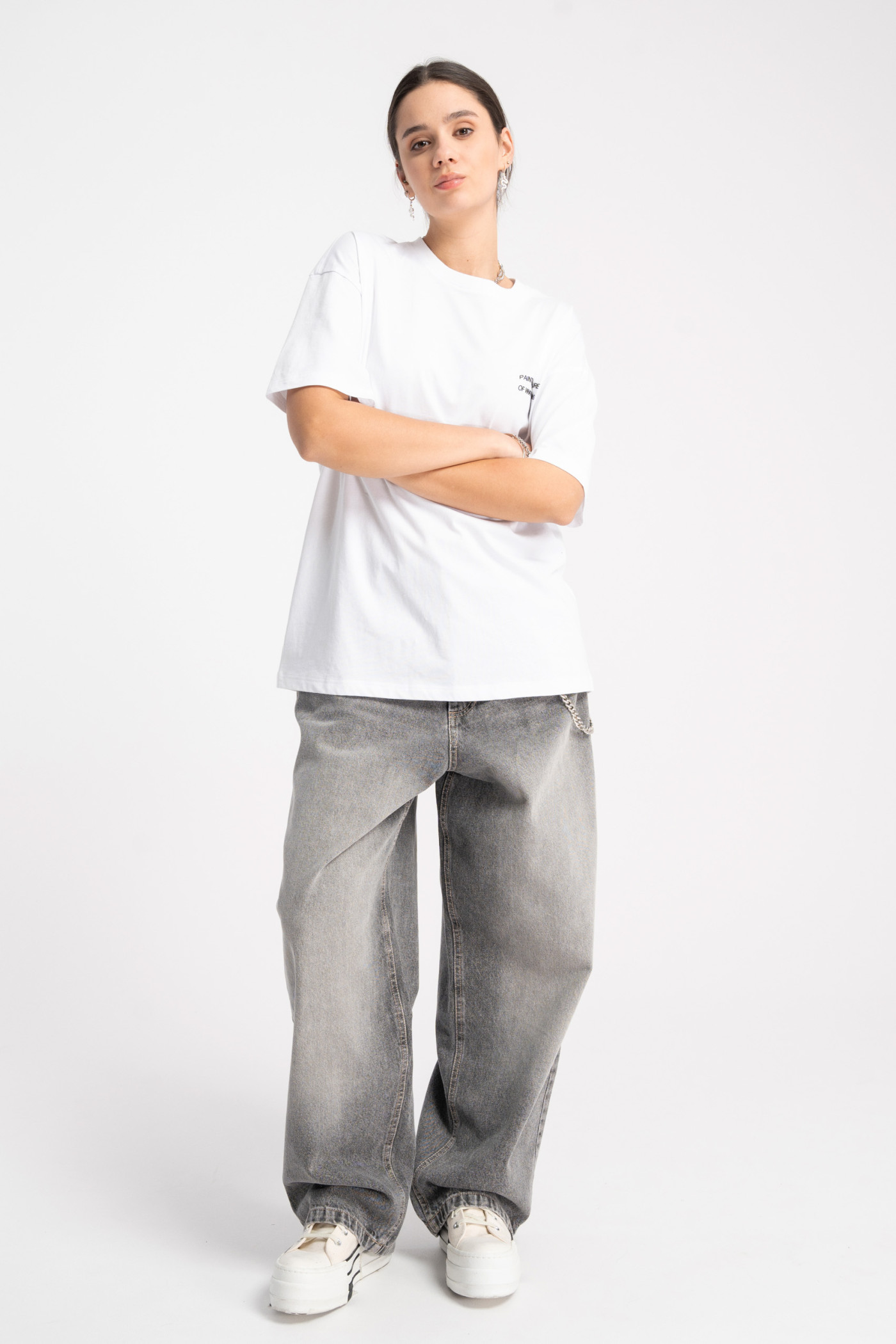 Czarne jeansy BAGGY z efektem sprania