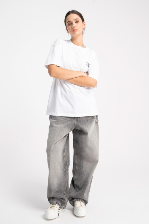 Czarne jeansy BAGGY z efektem sprania