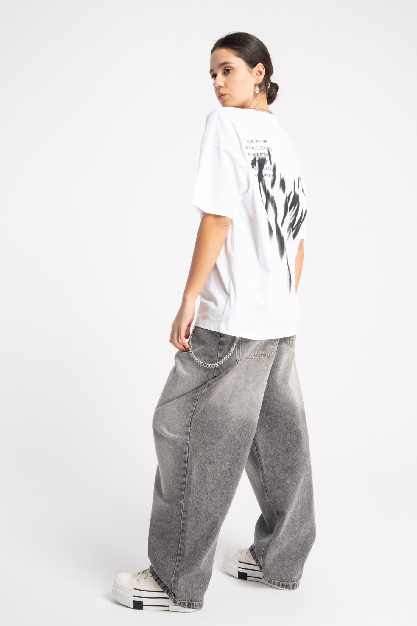 Czarne jeansy BAGGY z efektem sprania