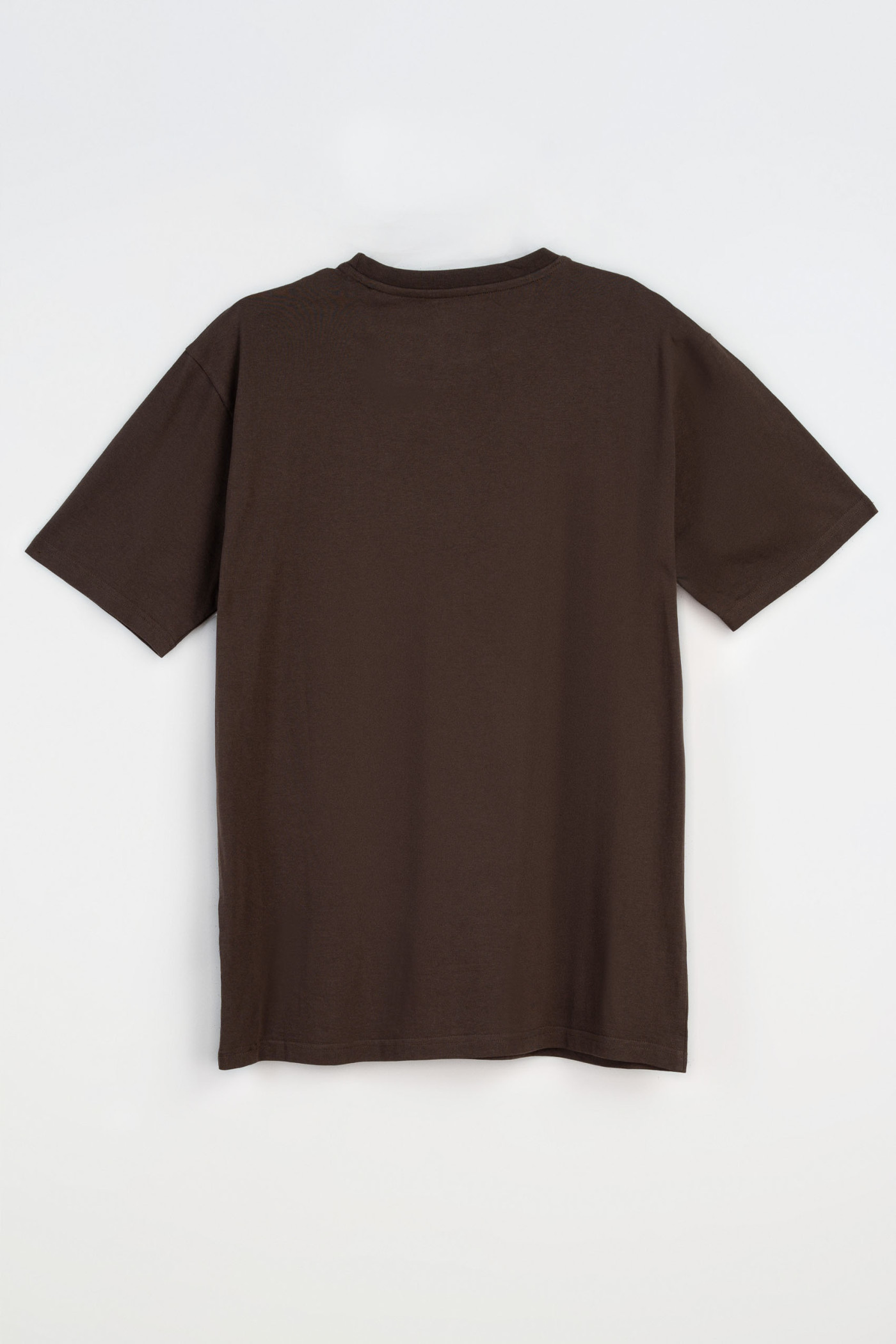 Brązowy t-shirt z autorską grafiką z przodu
