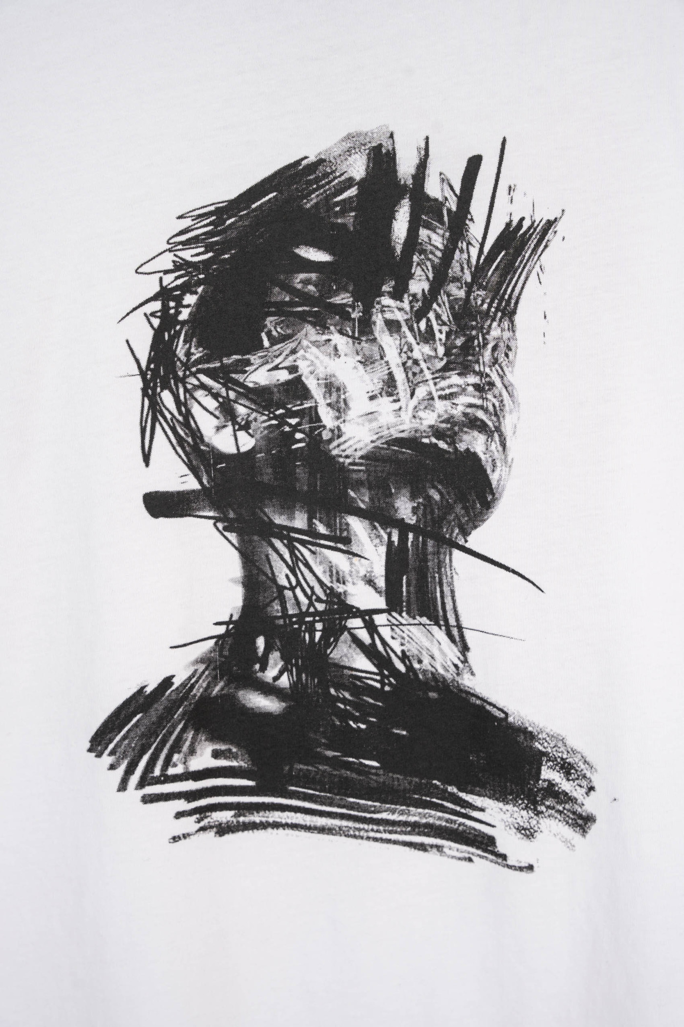 Biały t-shirt REGULAR z autorską grafiką z przodu