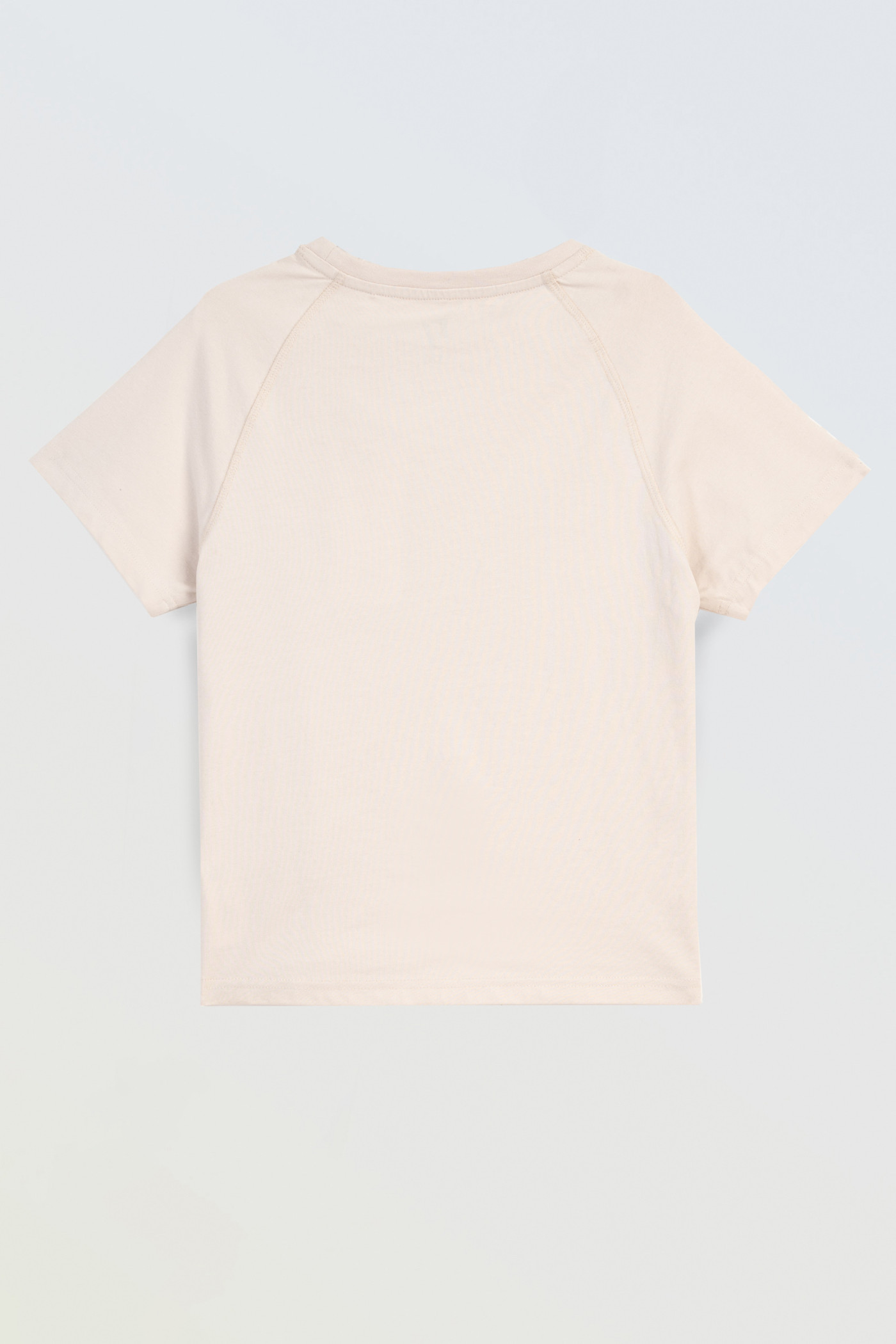 Beżowa bluzka SLIM z autorską grafiką z przodu