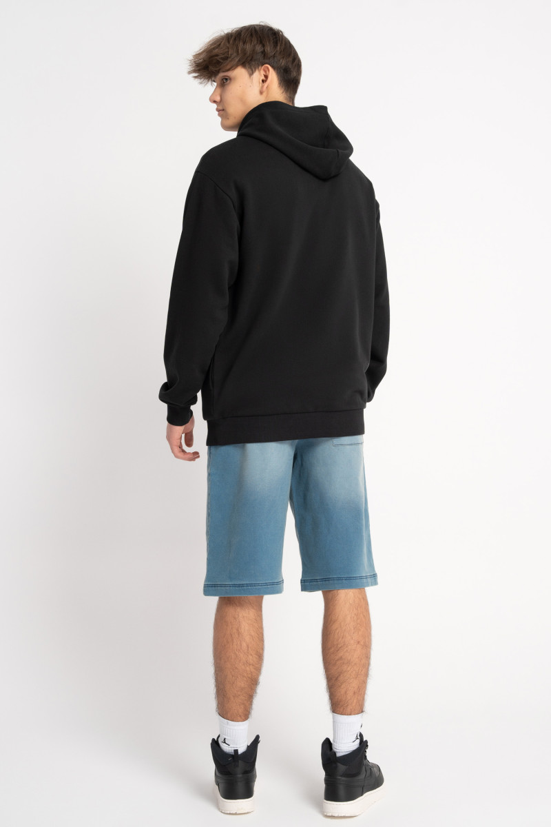 Czarna bluza REGULAR z kapturem z autorską grafiką z przodu