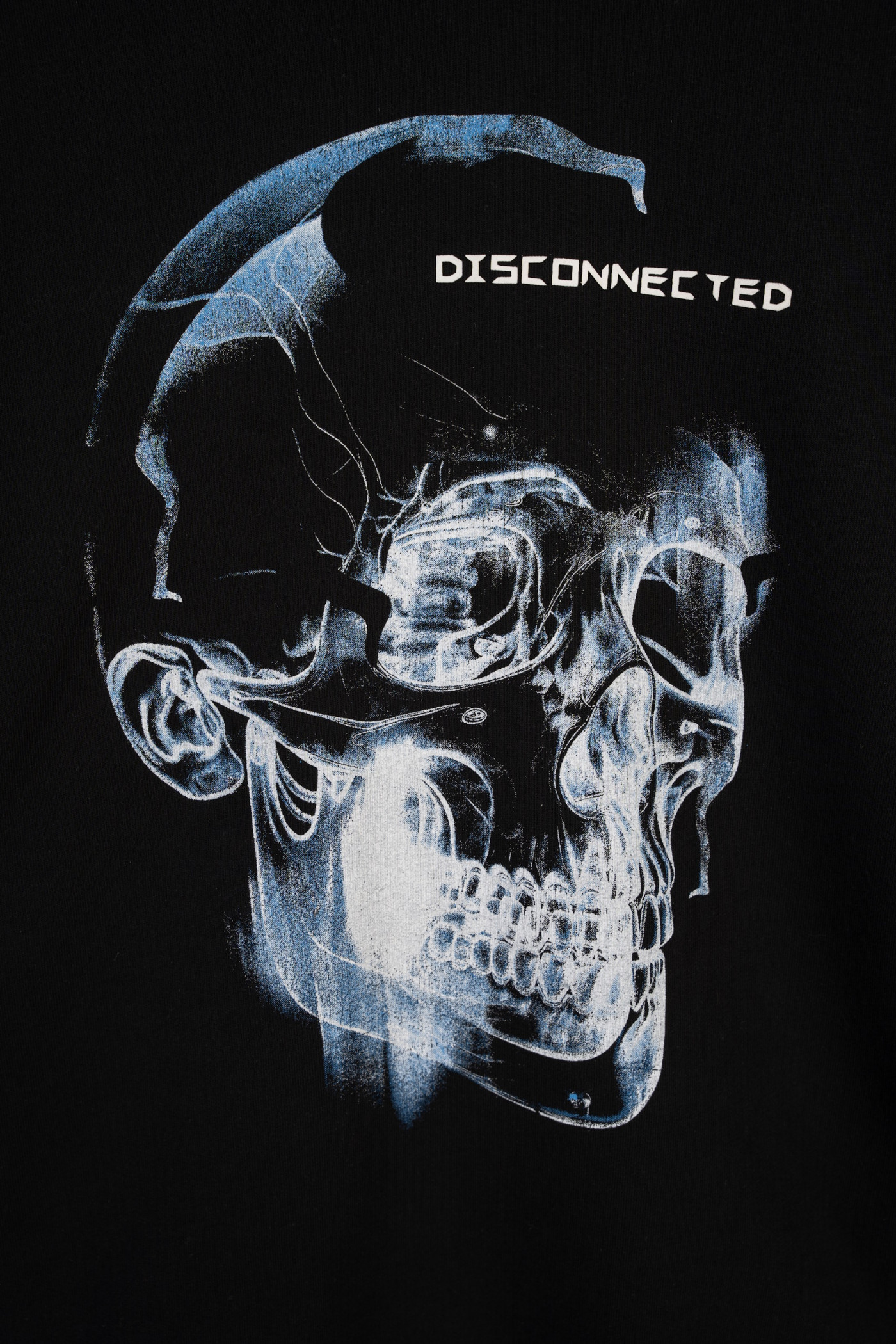 Czarna bluza REGULAR z kapturem z autorską grafiką z przodu