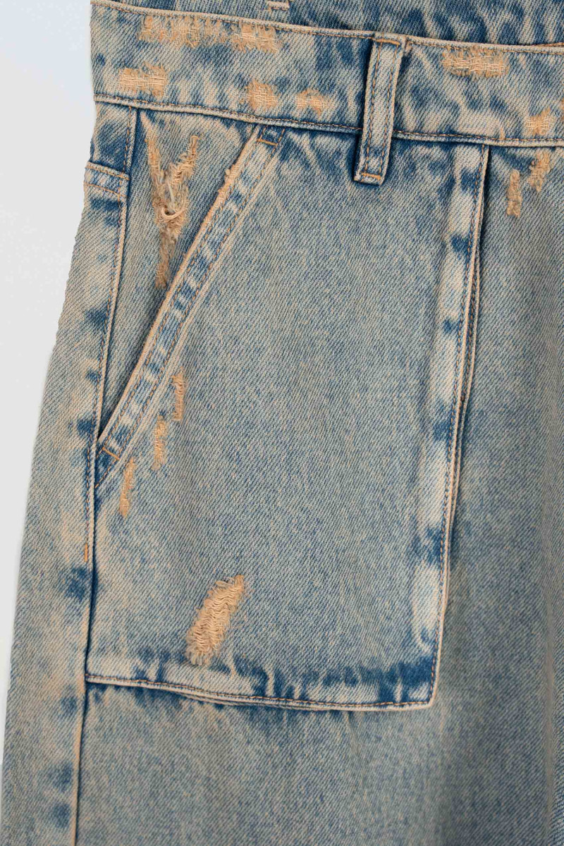 Niebieskie spodnie jeansowe z przestrzennymi kieszeniami model CARPENTER