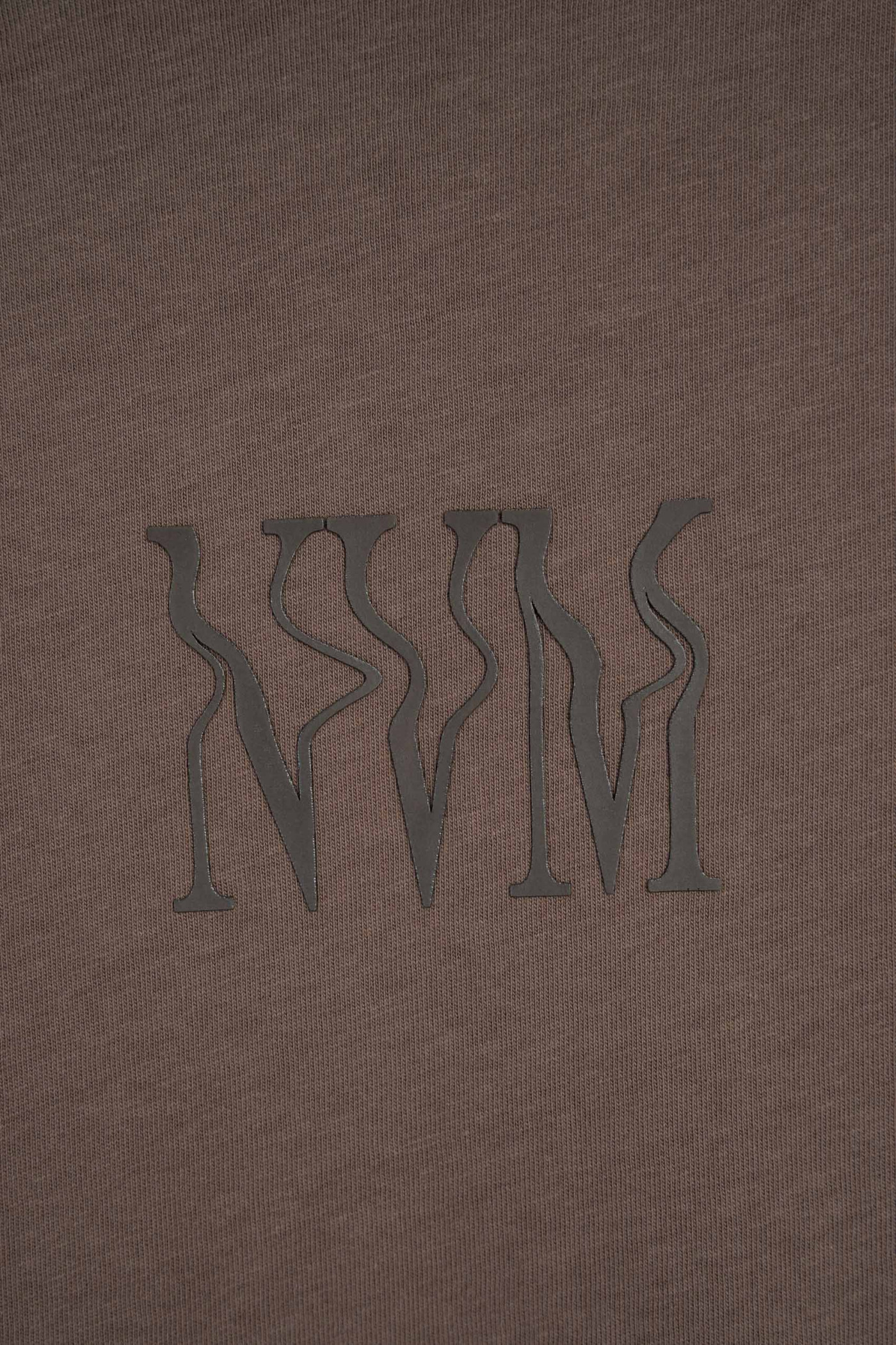 Brązowy t-shirt z minimalistyczną grafiką z przodu Brązowy t-shirt z minimalistyczną grafiką z przodu