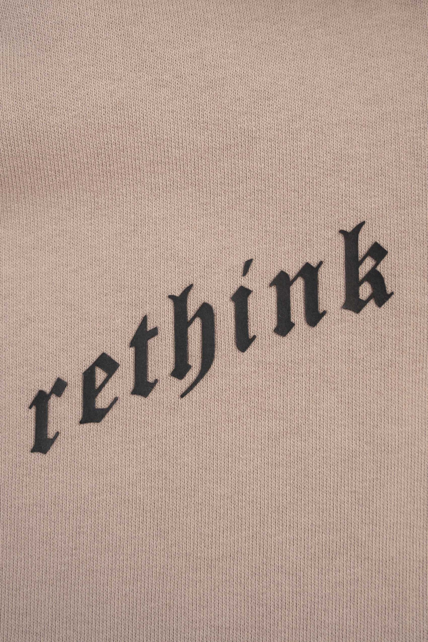 Beżowa bluza z kapturem z autorską grafiką z tyłu