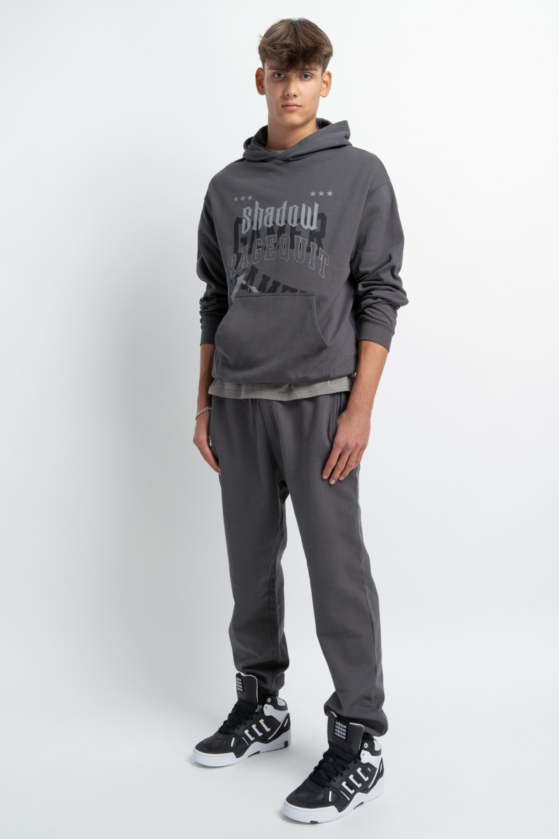 Szare spodnie dresowe oversize gładkie, szary