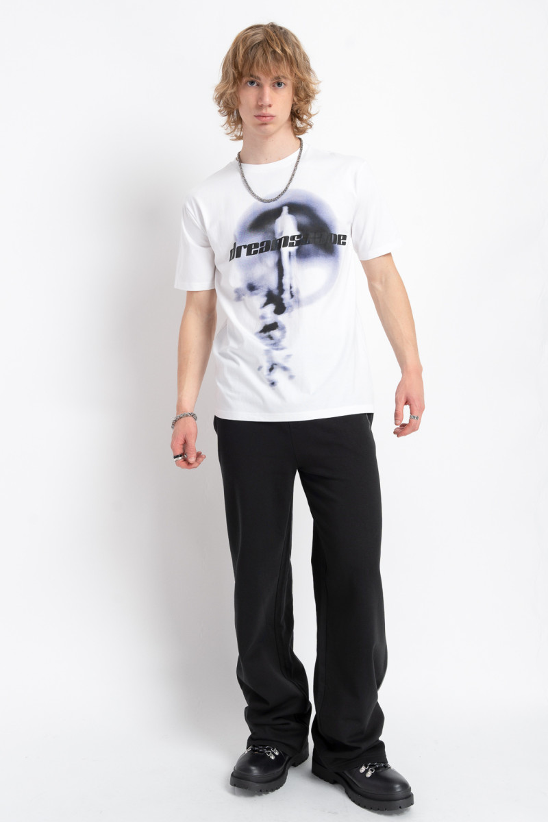 Czarne spodnie dresowe z szerokimi nogawkami, czarny