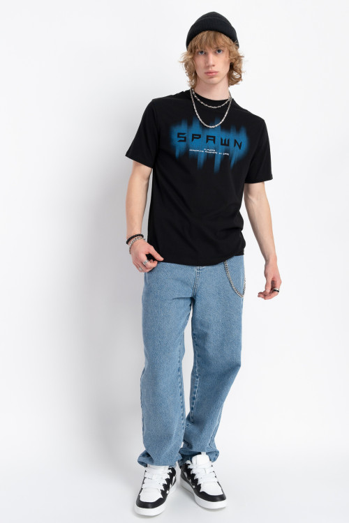 Niebieskie spodnie jeansowe o kroju BAGGY