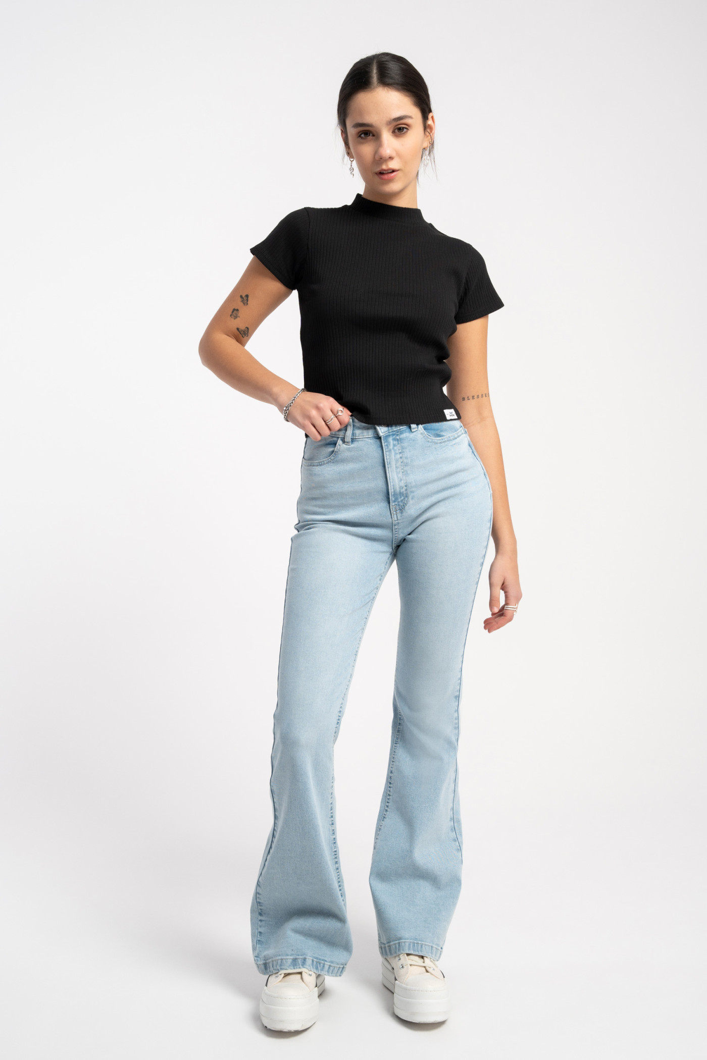 Niebieskie jeansowe dzwony FLARE