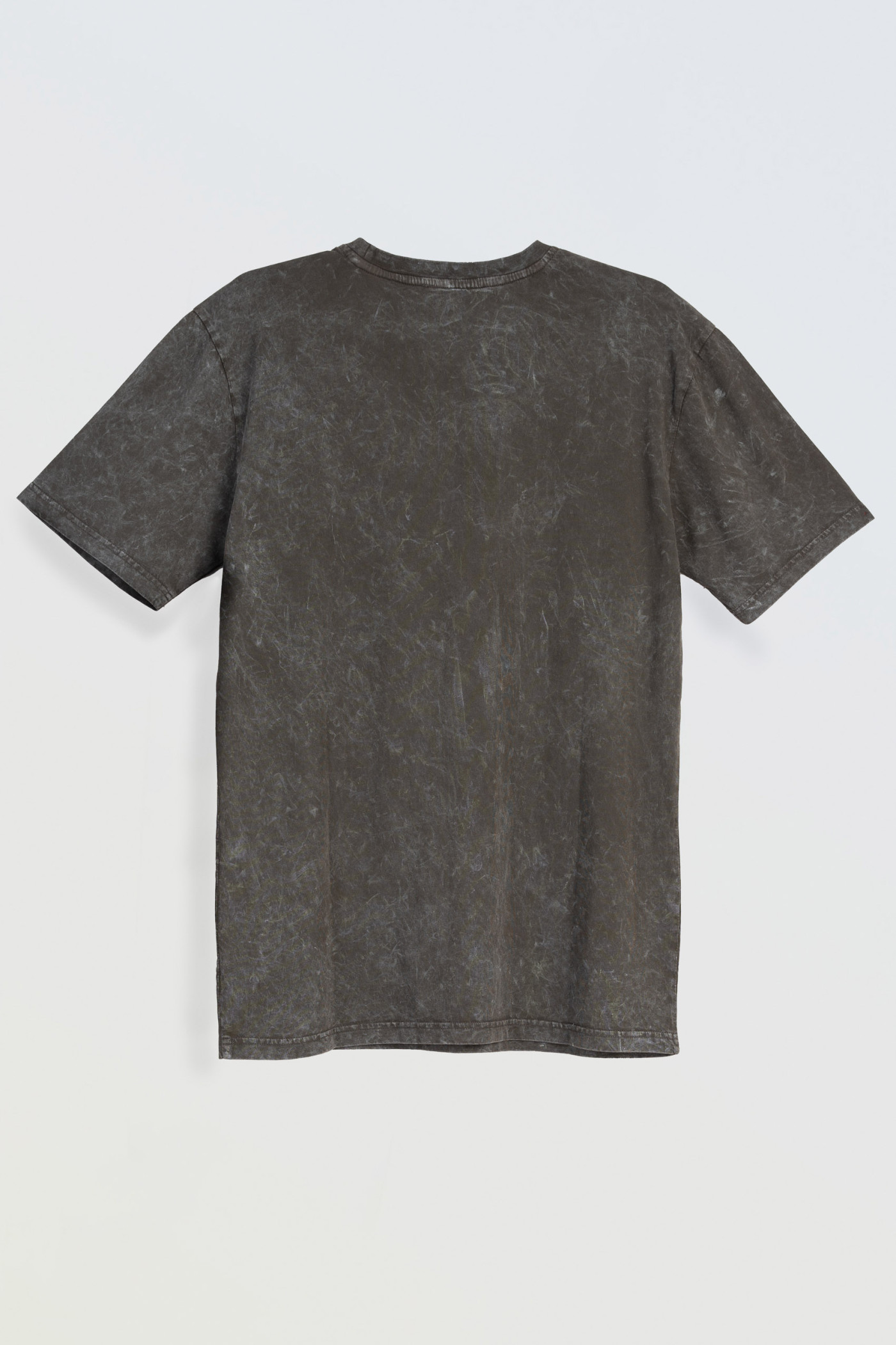 Brązowy t-shirt z efektem sprania z autorską grafiką z przodu