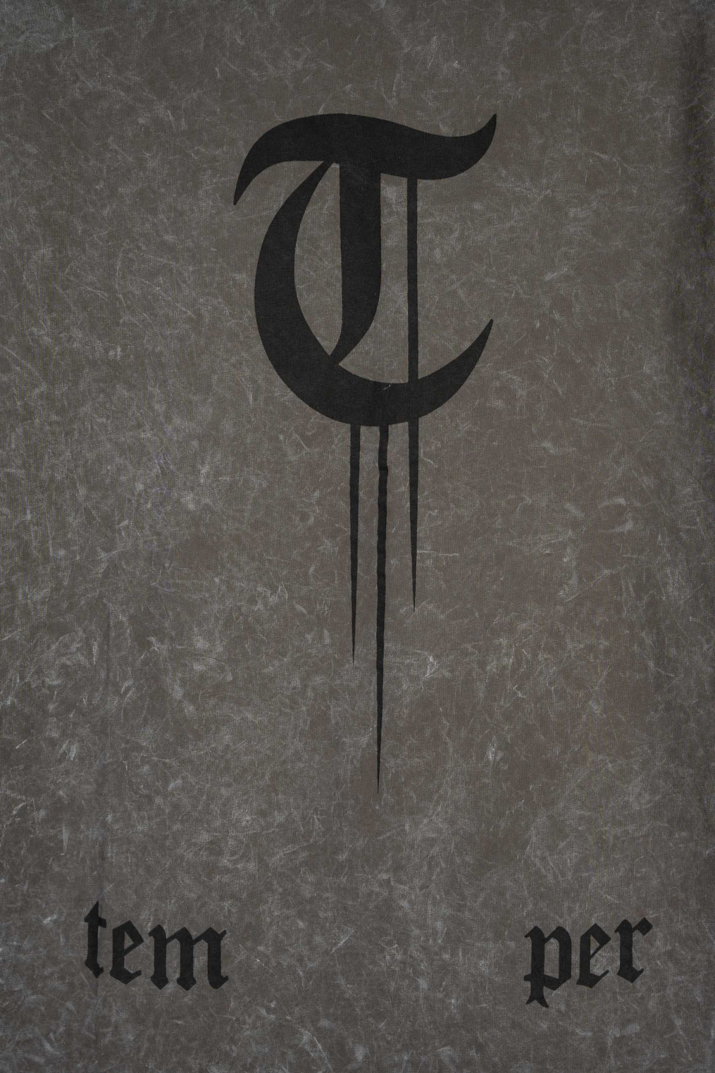 Brązowy t-shirt z efektem sprania z autorską grafiką z przodu