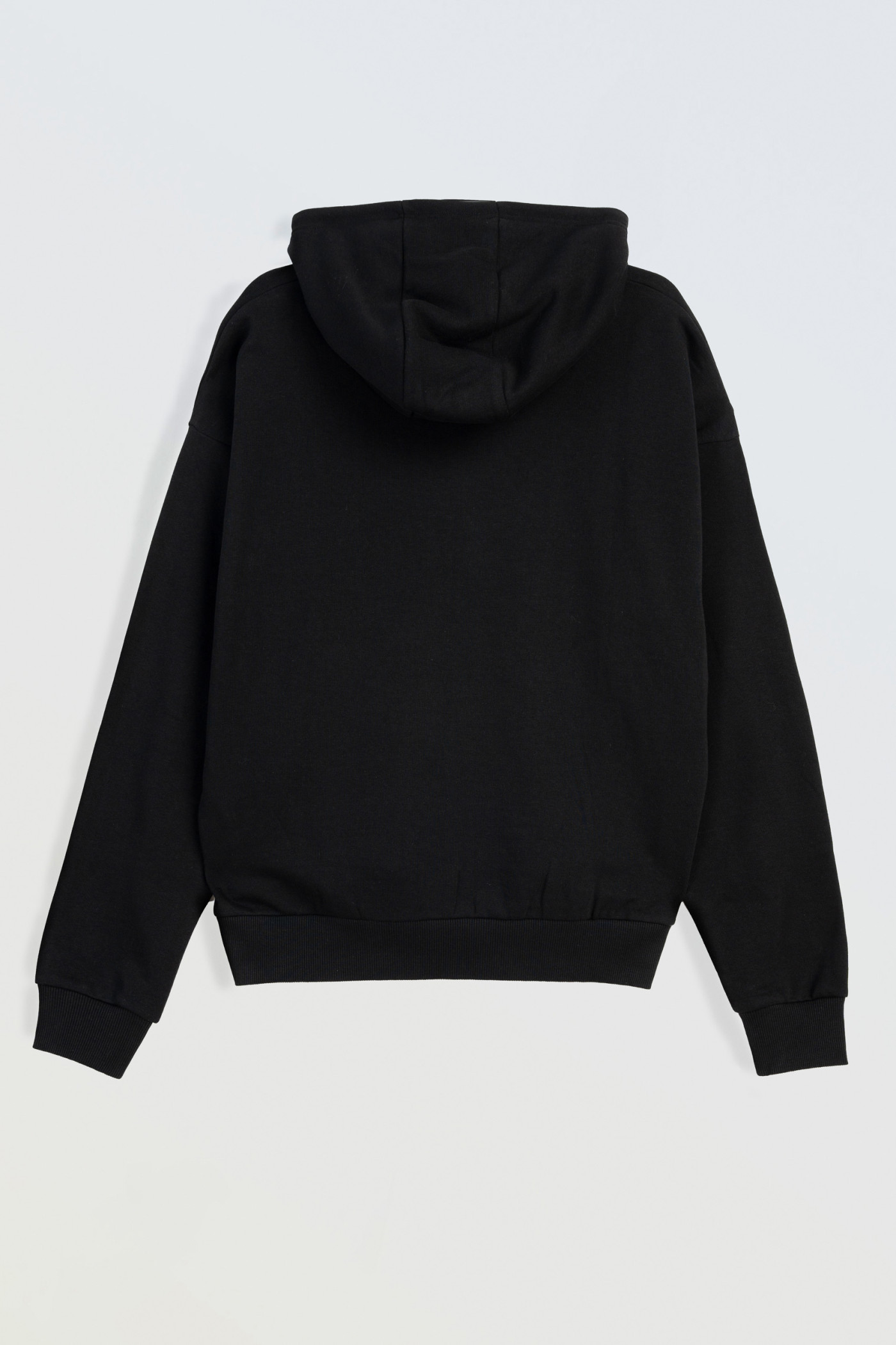 Czarna bluza z kapturem BOXY z minimalistycznym nadrukiem