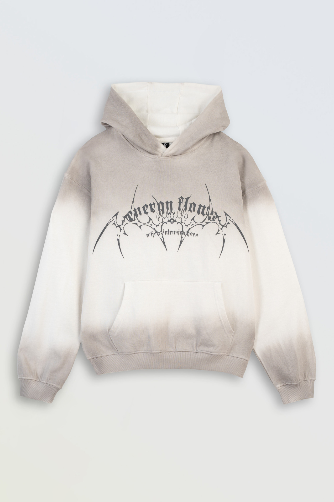 Kremowa bluza z kapturem z autorską grafiką z przodu Kremowa bluza z kapturem z autorską grafiką z przodu