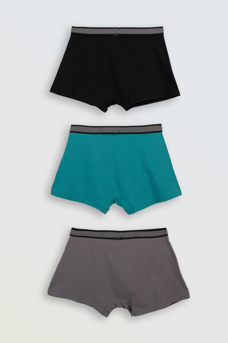 Bawełniane majtki z ozdobną gumą 3 PAK, multikolor