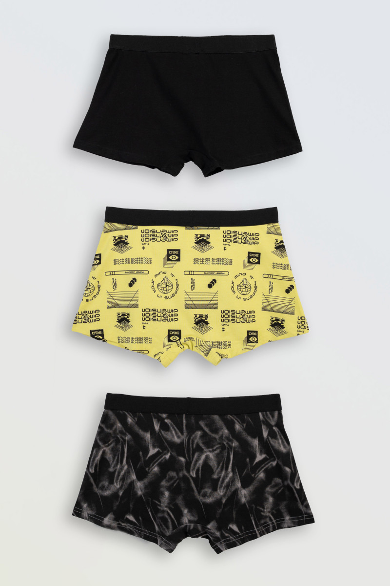 Bawełniane majtki z ozdobną gumą 3 PAK, multikolor