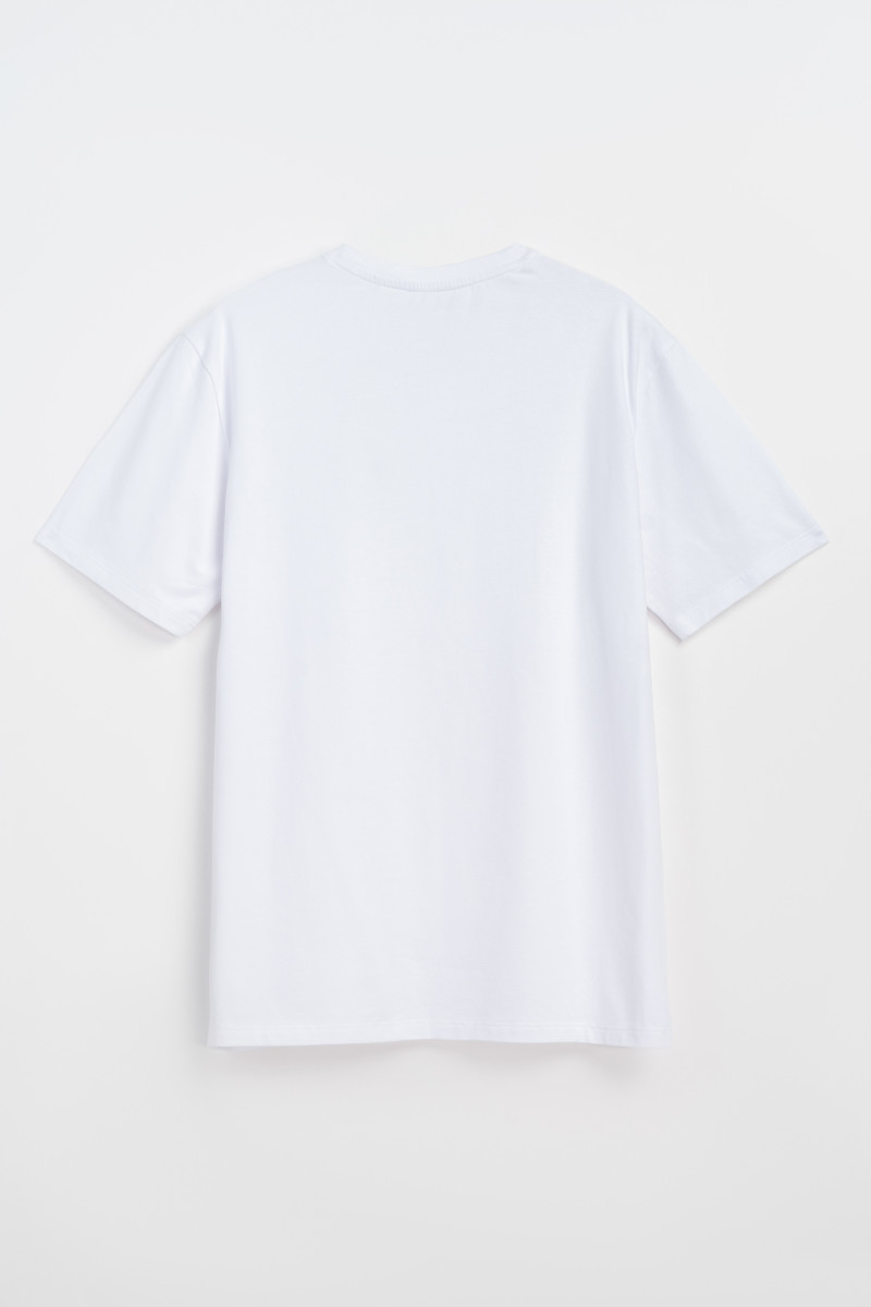 Biały t-shirt bez nadruków Biały t-shirt bez nadruków