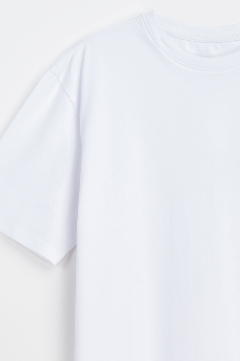 Biały t-shirt bez nadruków Biały t-shirt bez nadruków