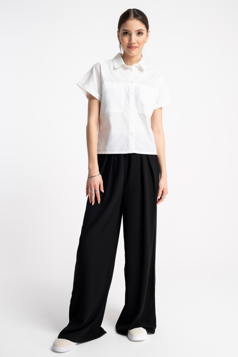 Eleganckie czarne spodnie WIDE LEG, czarny