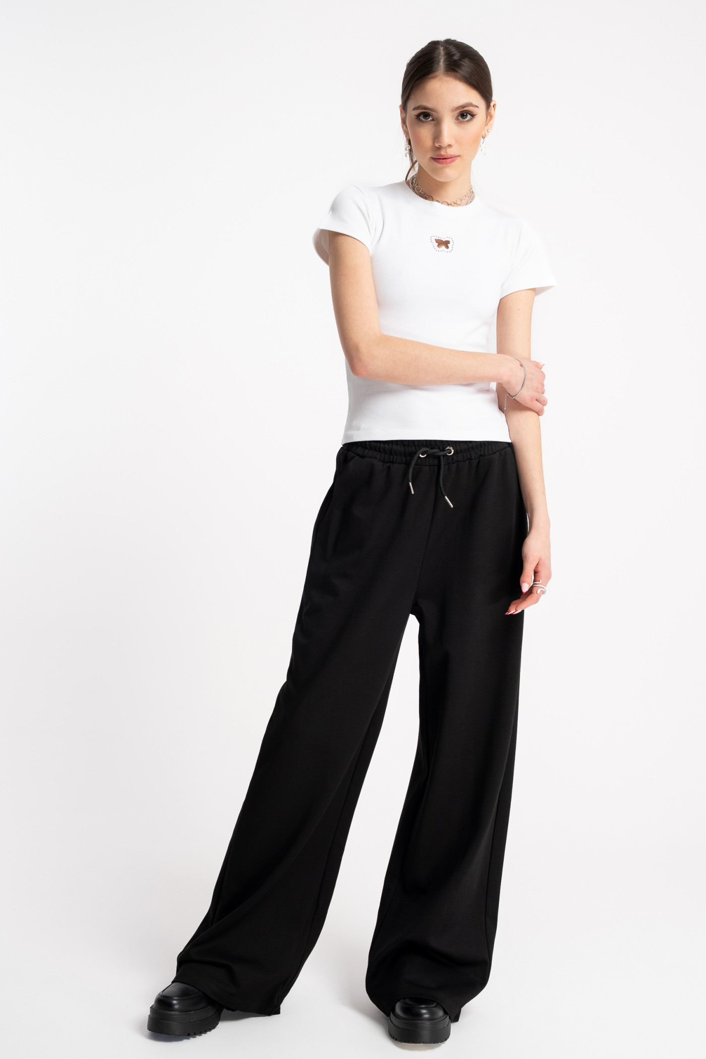 Czarne spodnie dresowe WIDE LEG