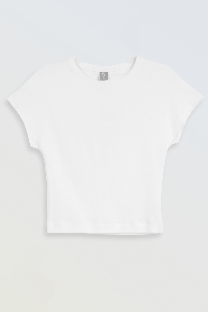 Biały CROP TOP bez nadruków