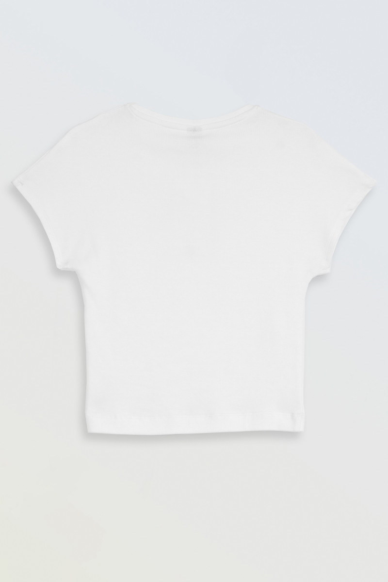 Biały CROP TOP bez nadruków